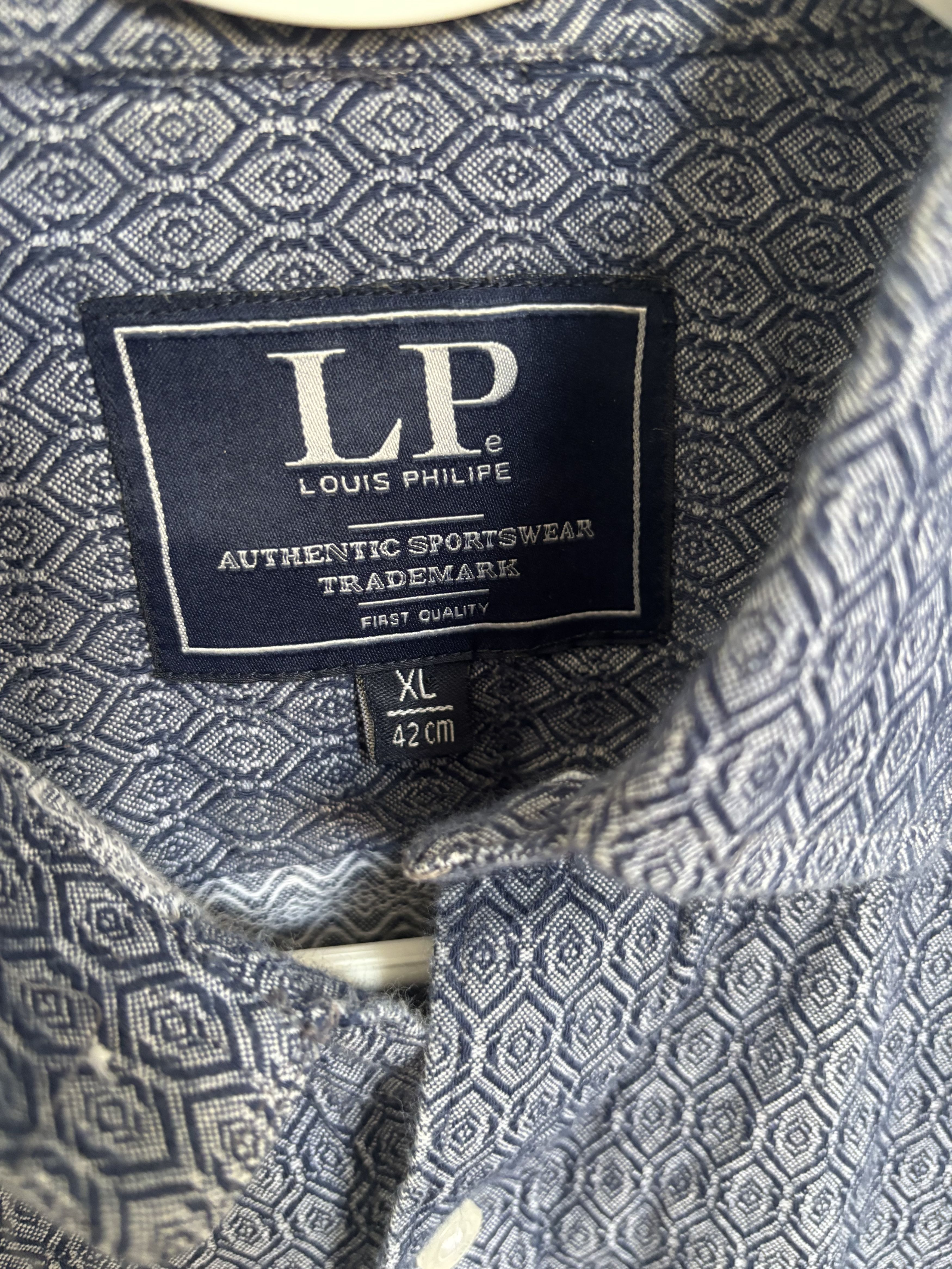 Louis Philippe Louis Philippe Blue Patterned Button Up Size US XL / EU 56 / 4 - 4 Thumbnail