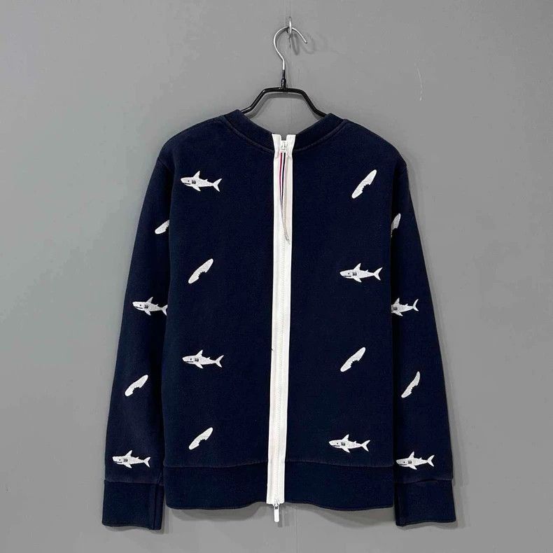Thom Browne Thom Browne Shark embroidered zipper sweatshirt 2505-Nextar Size US L / EU 52-54 / 3 - 3 Thumbnail