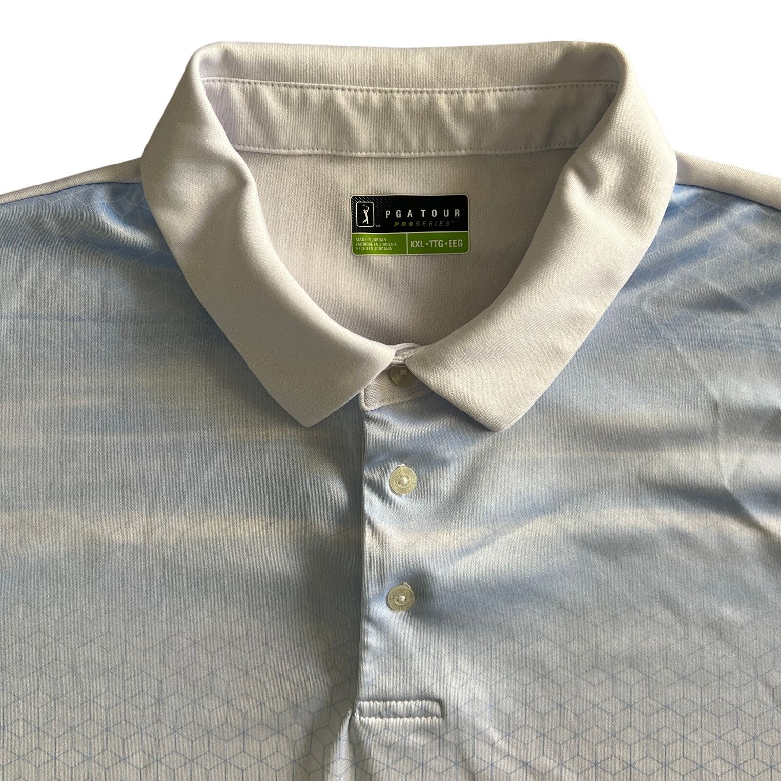 PGA Tour PGA Tour Pro Series Polo Men XXL White Blue Performance Golf Size US XXL / EU 58 / 5 - 2 Thumbnail