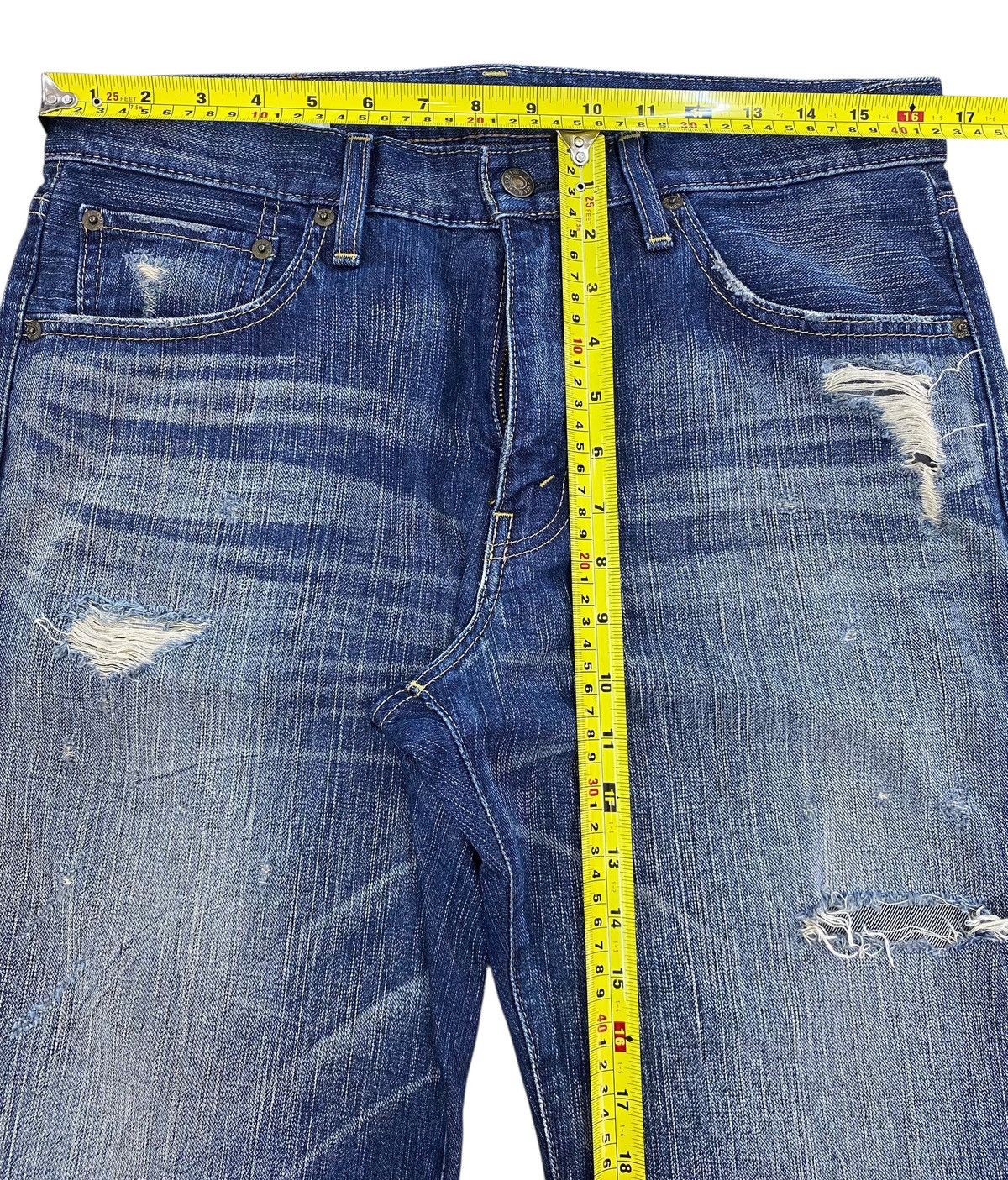 Edwin Edwin Ripped Faded Wash Style Straight Leg Jeans Size US 33 - 7 Thumbnail