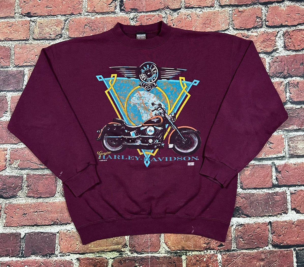 Harley Davidson Vintage Harley Davidson Crewneck Sweatshirt 90s Motorcycle Size US L / EU 52-54 / 3 - 1 Thumbnail