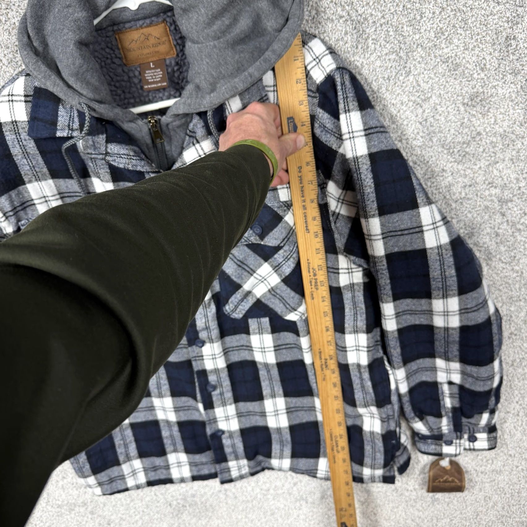 Vintage Mountain Ridge Mens L Navy Plaid Hooded Sherpa Lined Flannel 90s Jacket Hoodie Parka Coat Pattern: Plaid VINTAGE? Size US L / EU 52-54 / 3 - 4 Thumbnail