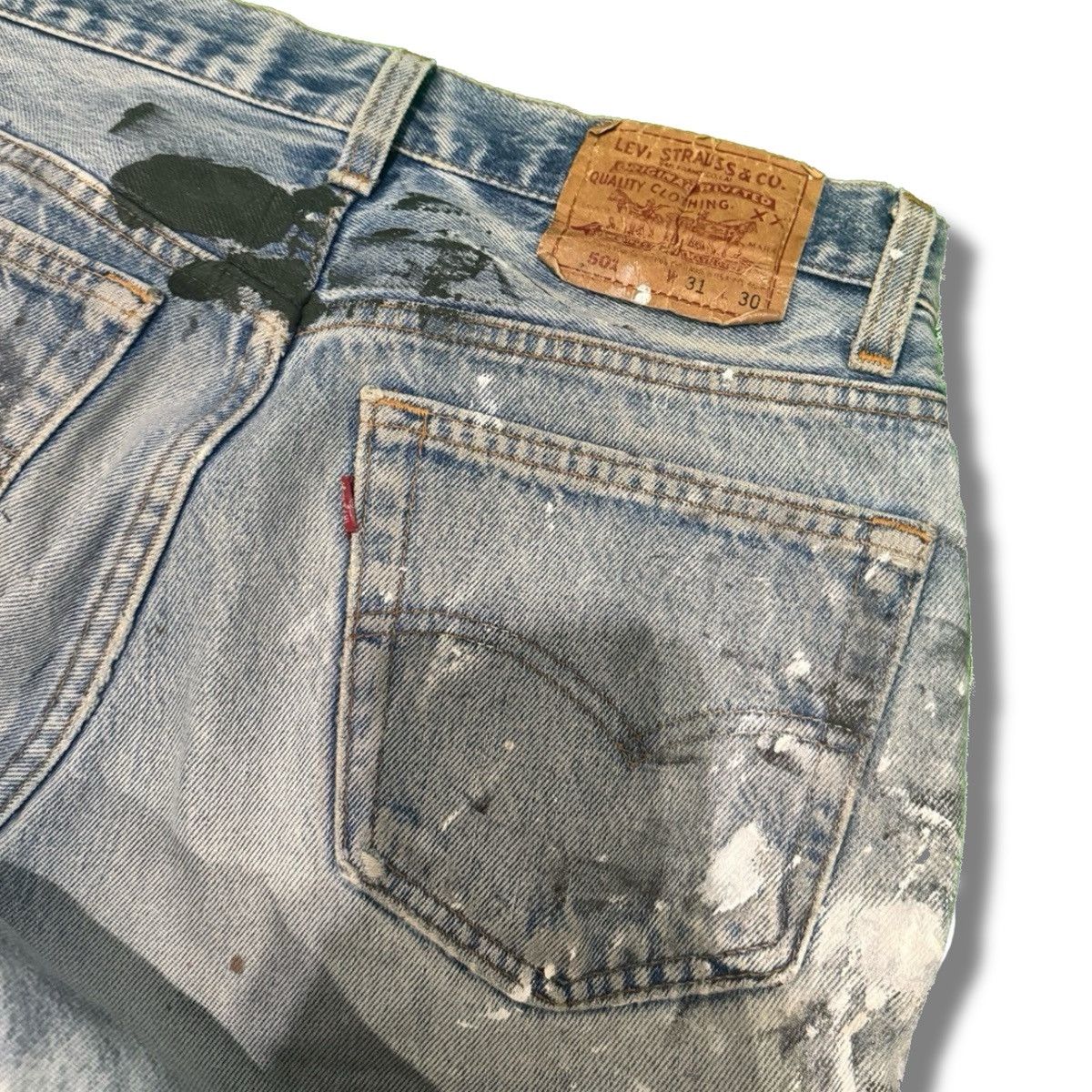 Levi's Vintage Clothing Levi’s 501xx – 1990s Paint-Splatter Distressed Denim Size US 30 / EU 46 - 5 Thumbnail
