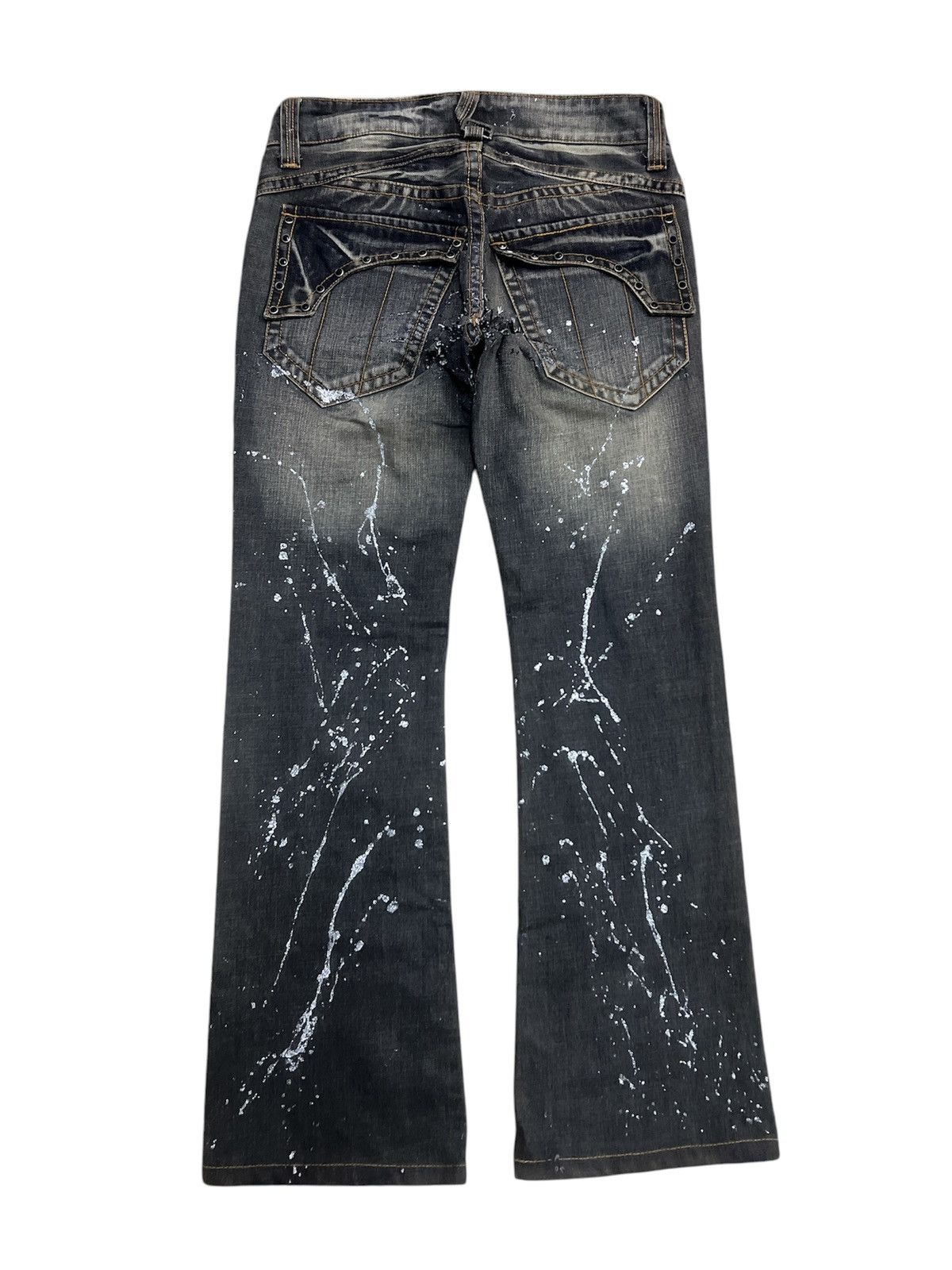 Japanese Brand THRASHED🔥FLARED XFRM FLUTTER DISTRESSED DENIM PANT Size US 29 - 7 Thumbnail