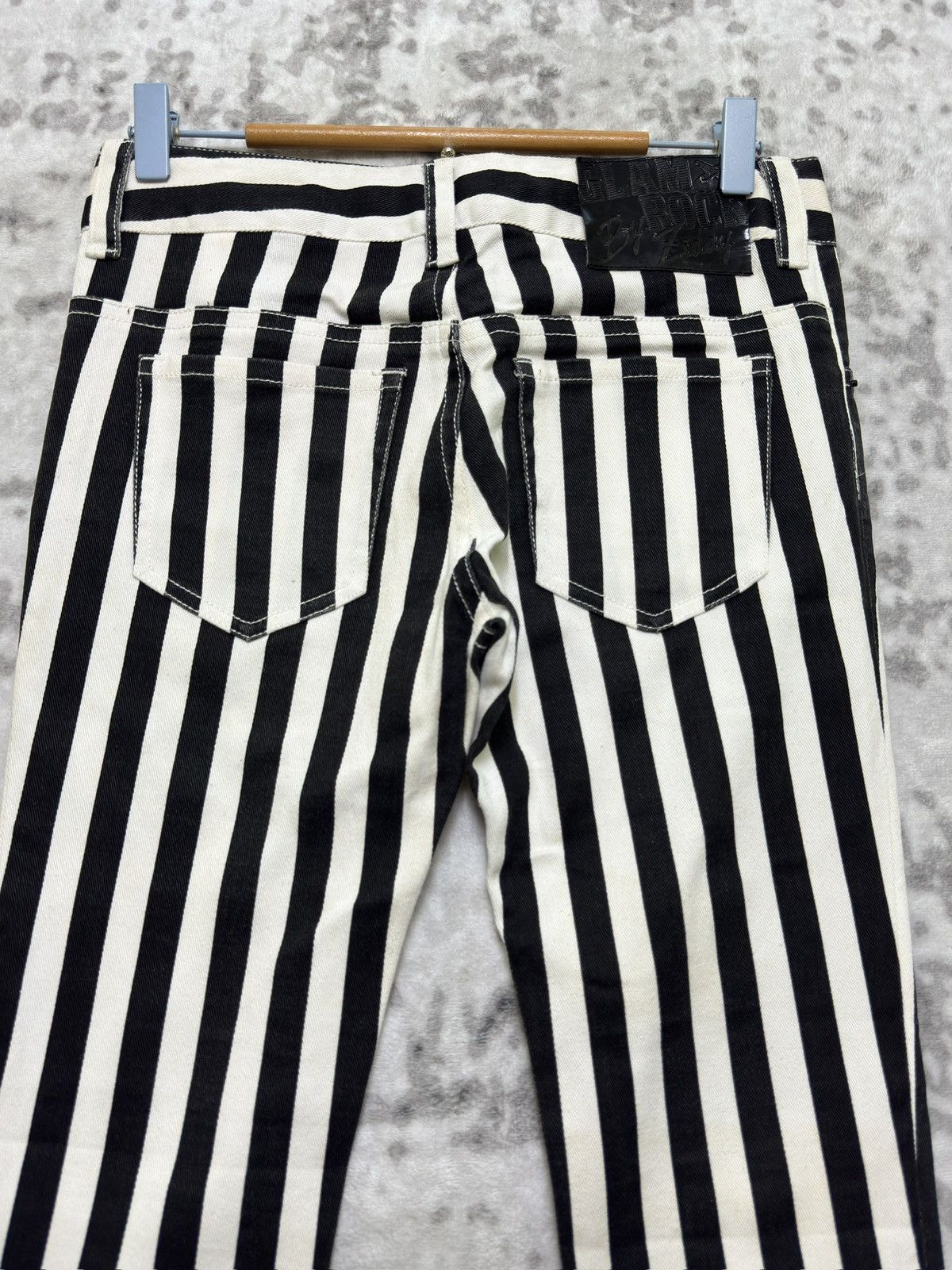 Japanese Brand GLAM ROCK BY ZIDDY Striped Low Rise Super Skinny Pants Size 28" / US 6 / IT 42 - 8 Thumbnail