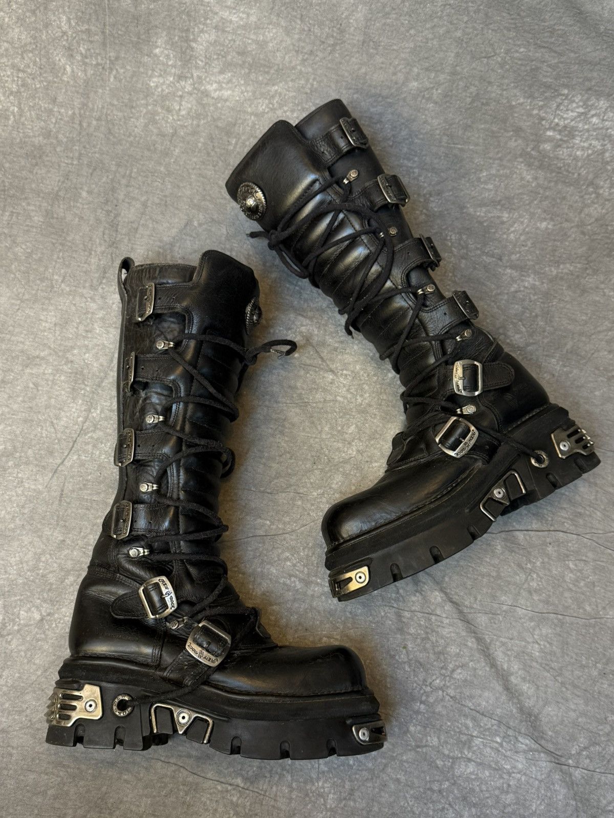 New Rock Vintage New Rock knee high leather boots Size 41 | Grailed