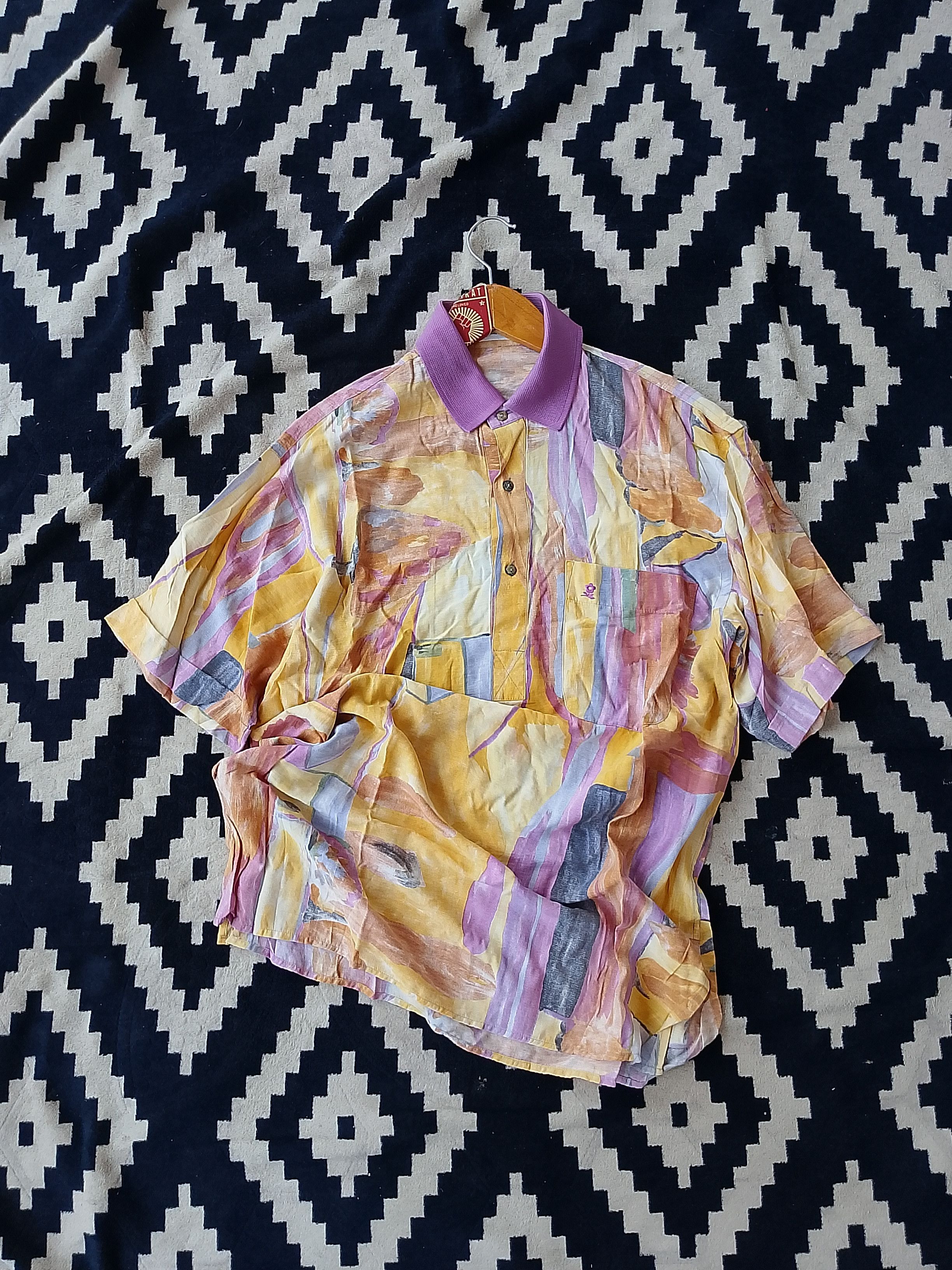 Montagut 💥 Montagut Vintage Psychedelic Art Classic Polo Shirt Size US L / EU 52-54 / 3 - 1 Thumbnail