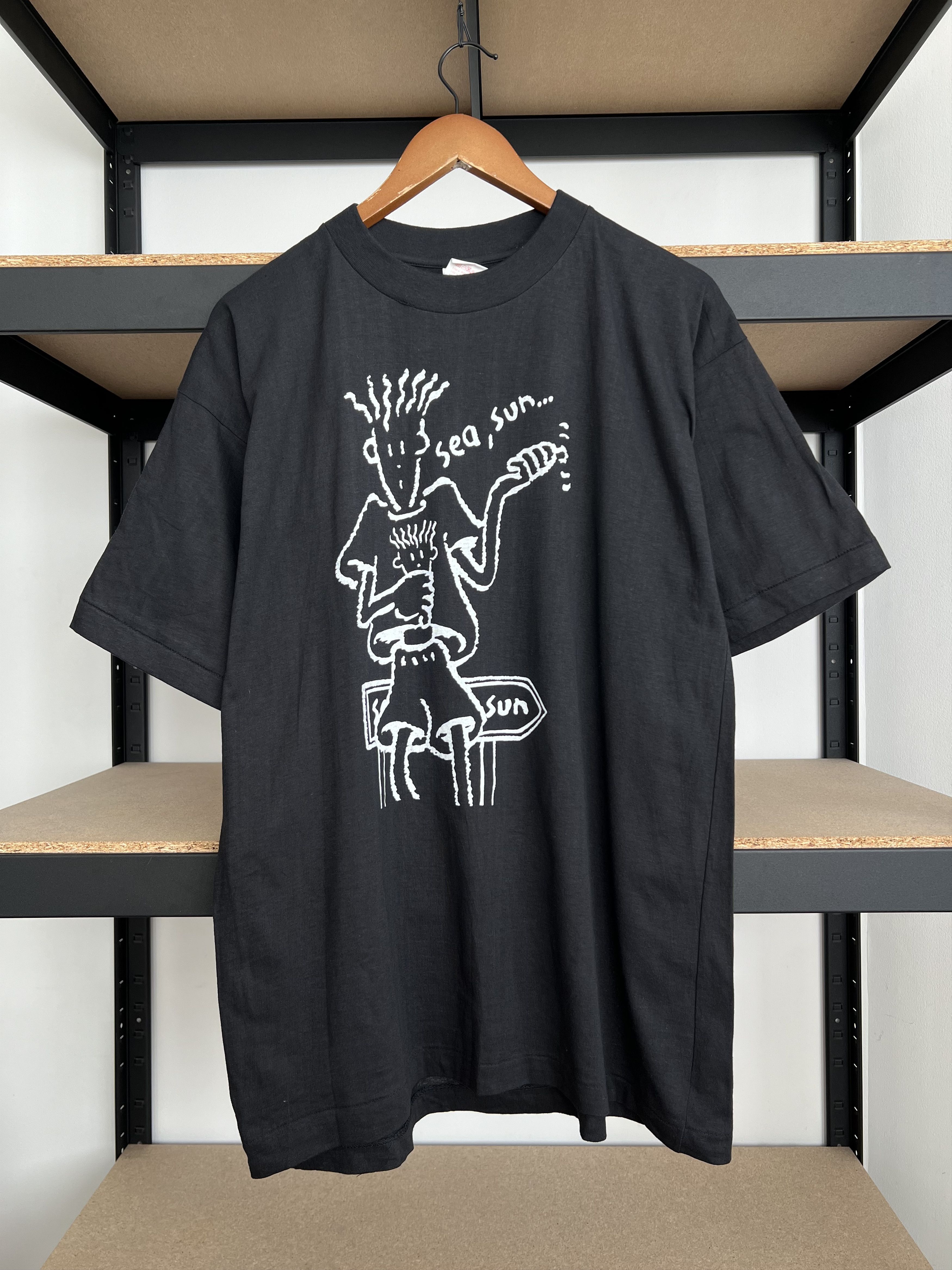 Cartoon Network Vintage 90s Fido Dido Sea Sun Cartoon Black T-shirt Size US XL / EU 56 / 4 - 1 Thumbnail