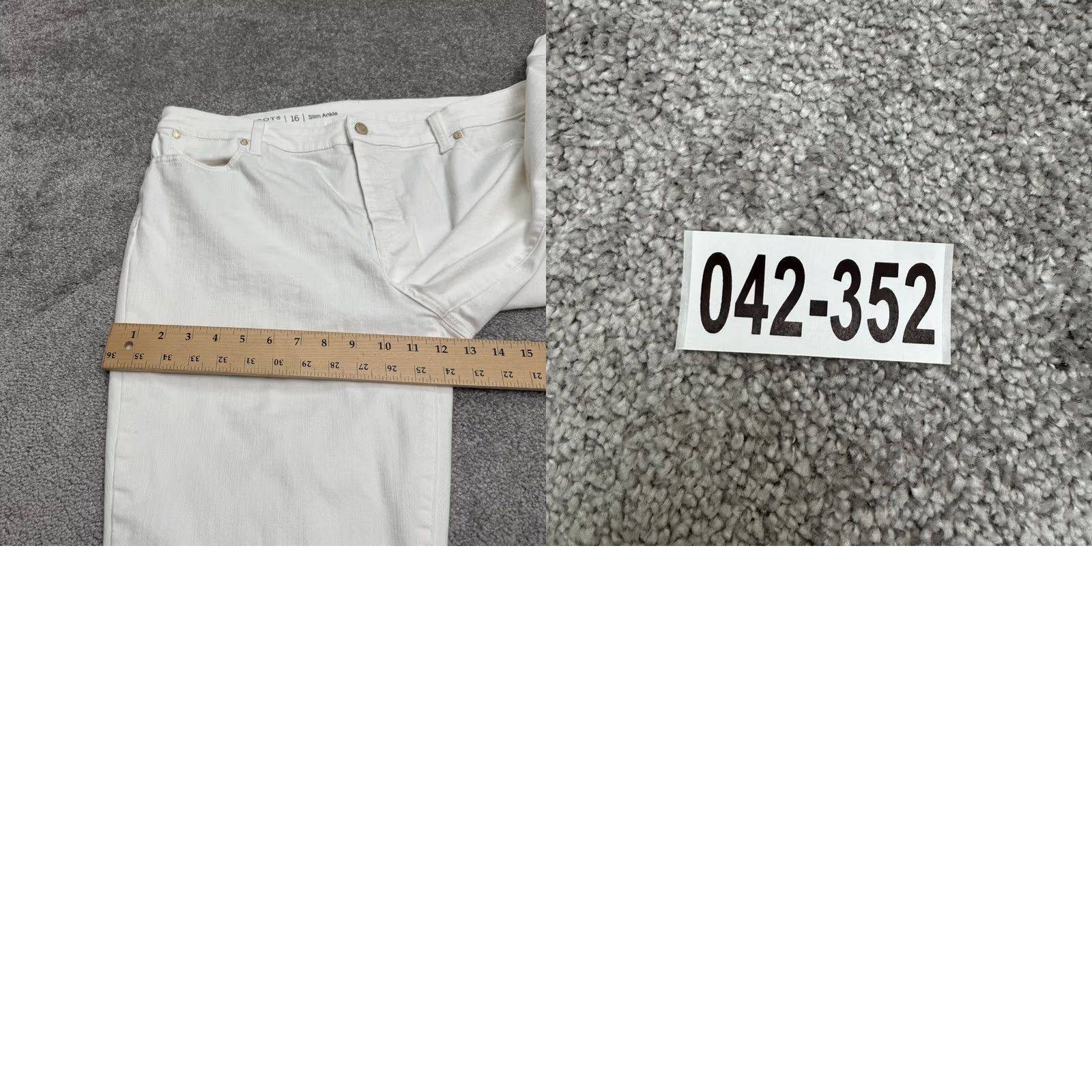 Talbots Talbots Flawless Slim Ankle Denim Jeans Womens 16 White Mid Rise Casual Stretch Shirt? Size 38" / US 16 / IT 52 - 10 Thumbnail