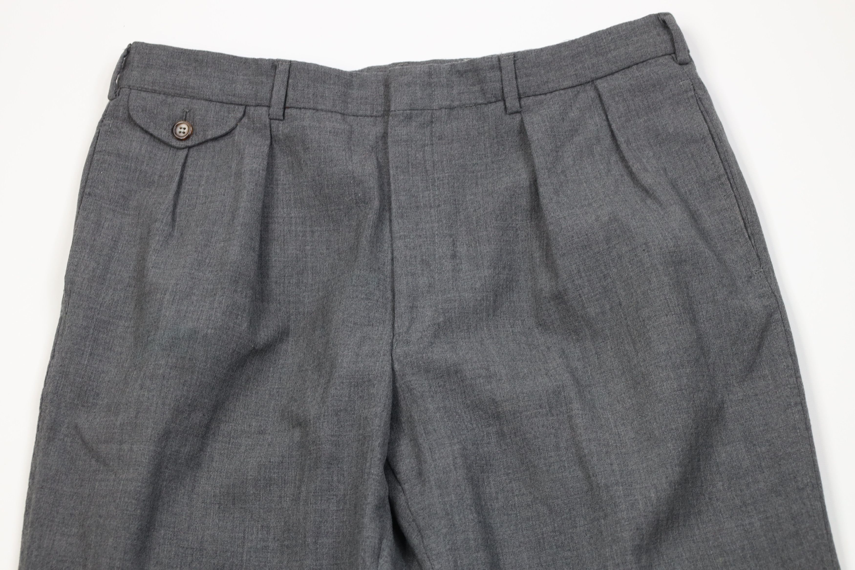 Ralph Lauren Vintage 70s Ralph Lauren Knit Wide Leg Chino Pants Gray USA Size US 34 / EU 50 - 2 Thumbnail