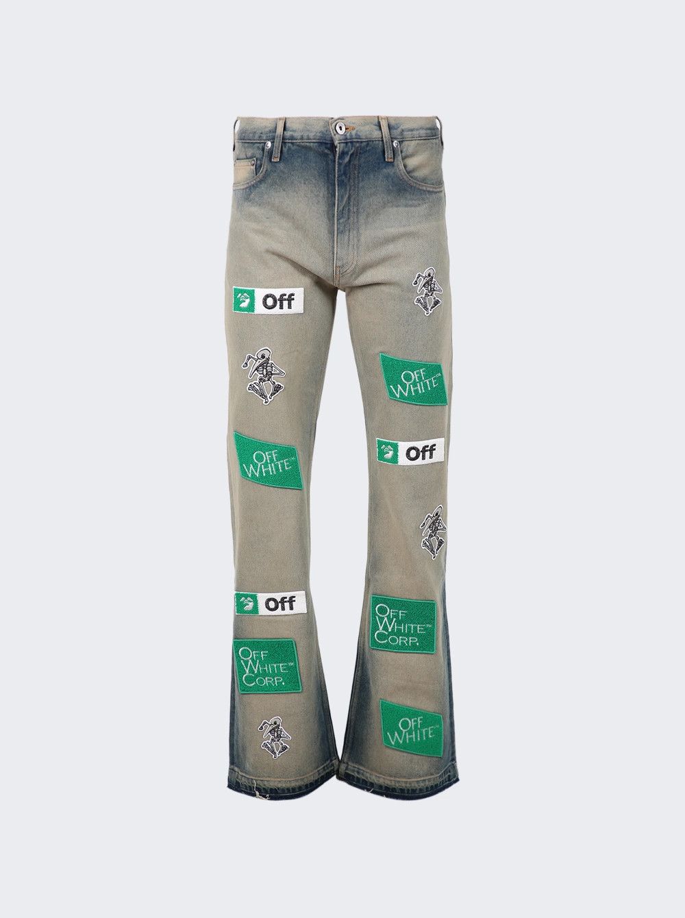 Off-White o1gr1nt0125 Diag Multilogo Relax Slim Jeans in Grey Size US 34 / EU 50 - 1 Thumbnail