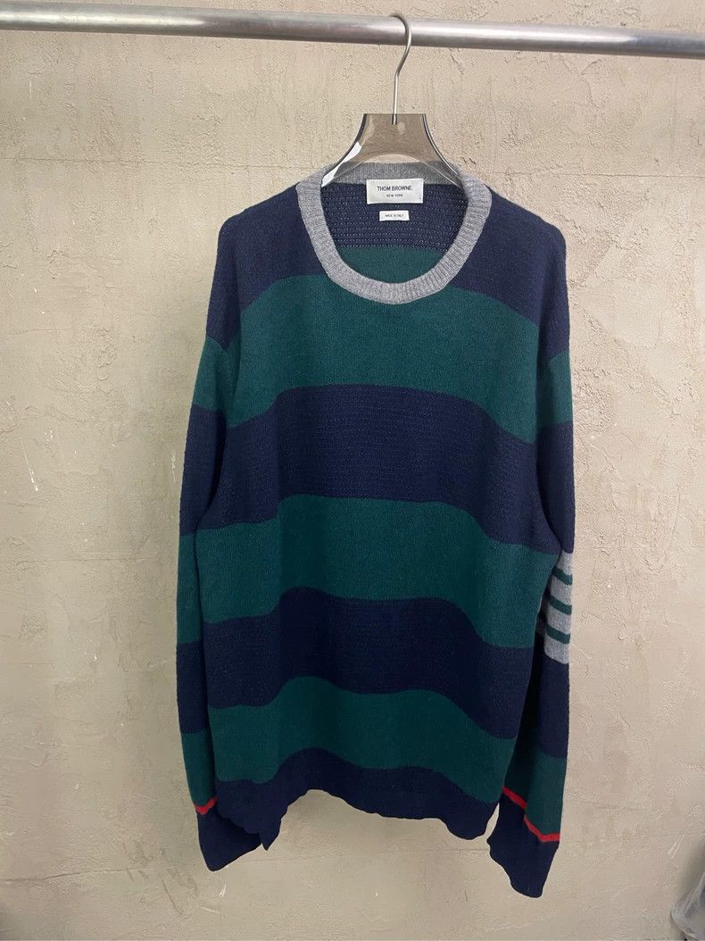 Thom Browne Thom browne Tibetan blue and dark green color-block striped Size US XL / EU 56 / 4 - 1 Thumbnail