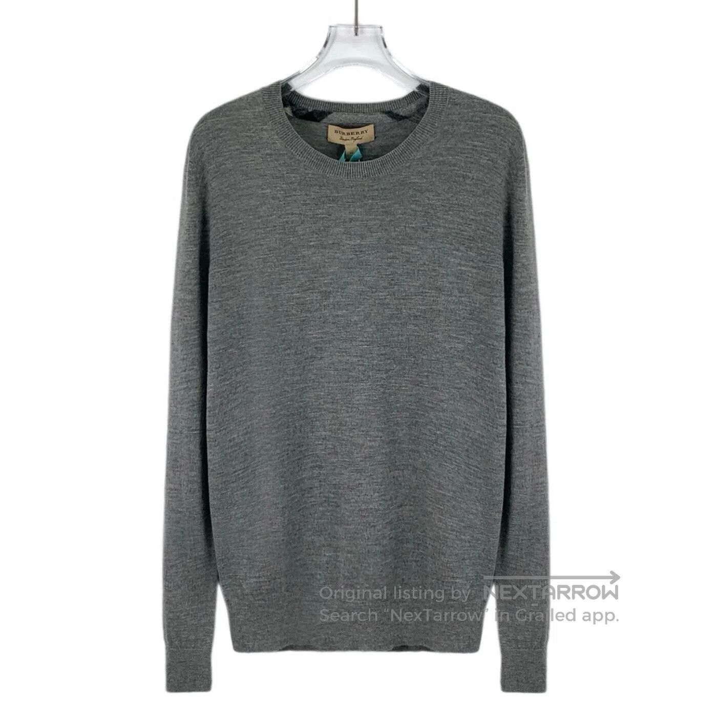 Burberry Burberry Gray Cashmere Round Neck Long-Sleeve Knit Sweater Size US XS / EU 42 / 0 - 1 Thumbnail