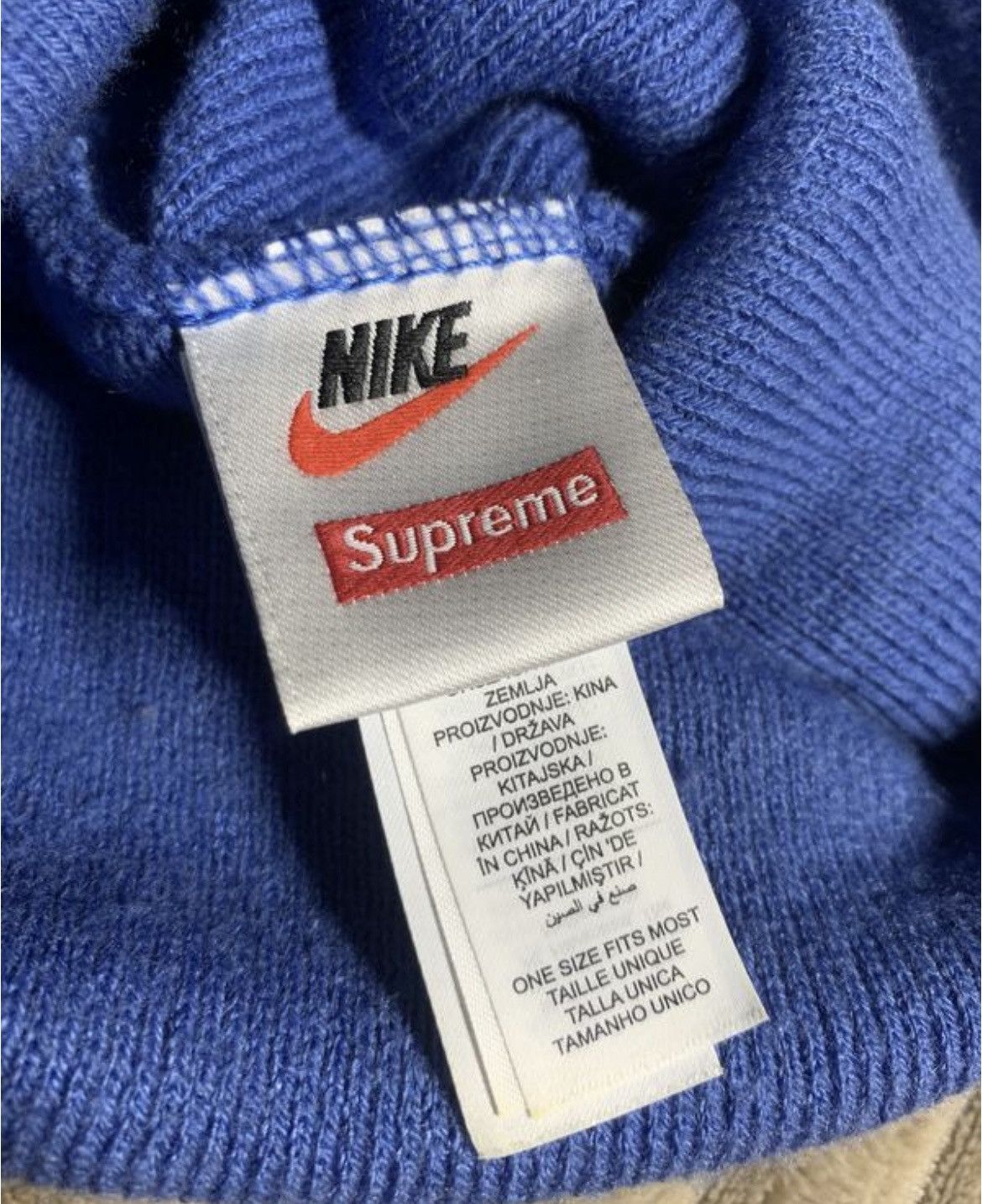 Nike × Supreme Nike x Supreme Blue Beanie Hat Size ONE SIZE - 6 Thumbnail