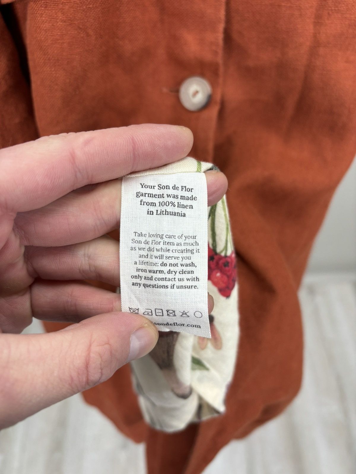 Other Womens linen coat Son de Flor Size XL/XXL Color Orange/Brown Size XL / US 12-14 / IT 48-50 - 13 Thumbnail
