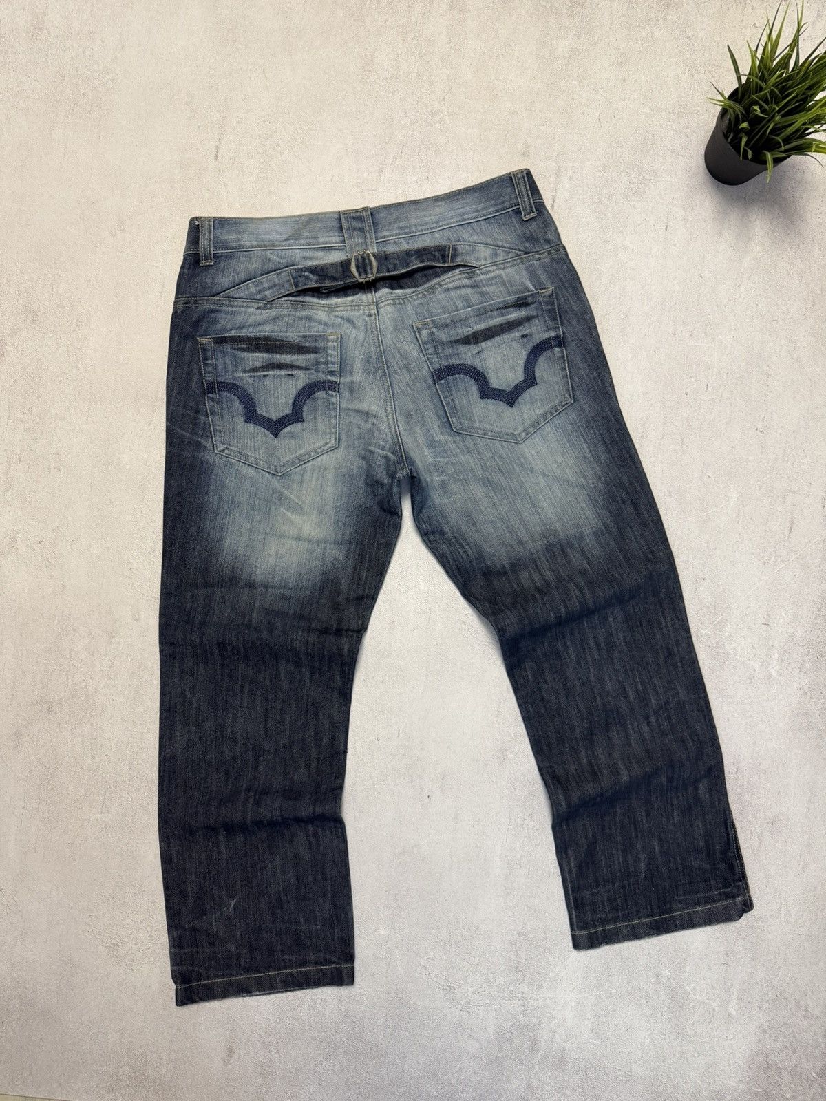 Japanese Brand SICK🚨 Japanese Straight Baggy Wash Denim Pants Y2K Rap 90s Size US 36 / EU 52 - 1 Thumbnail