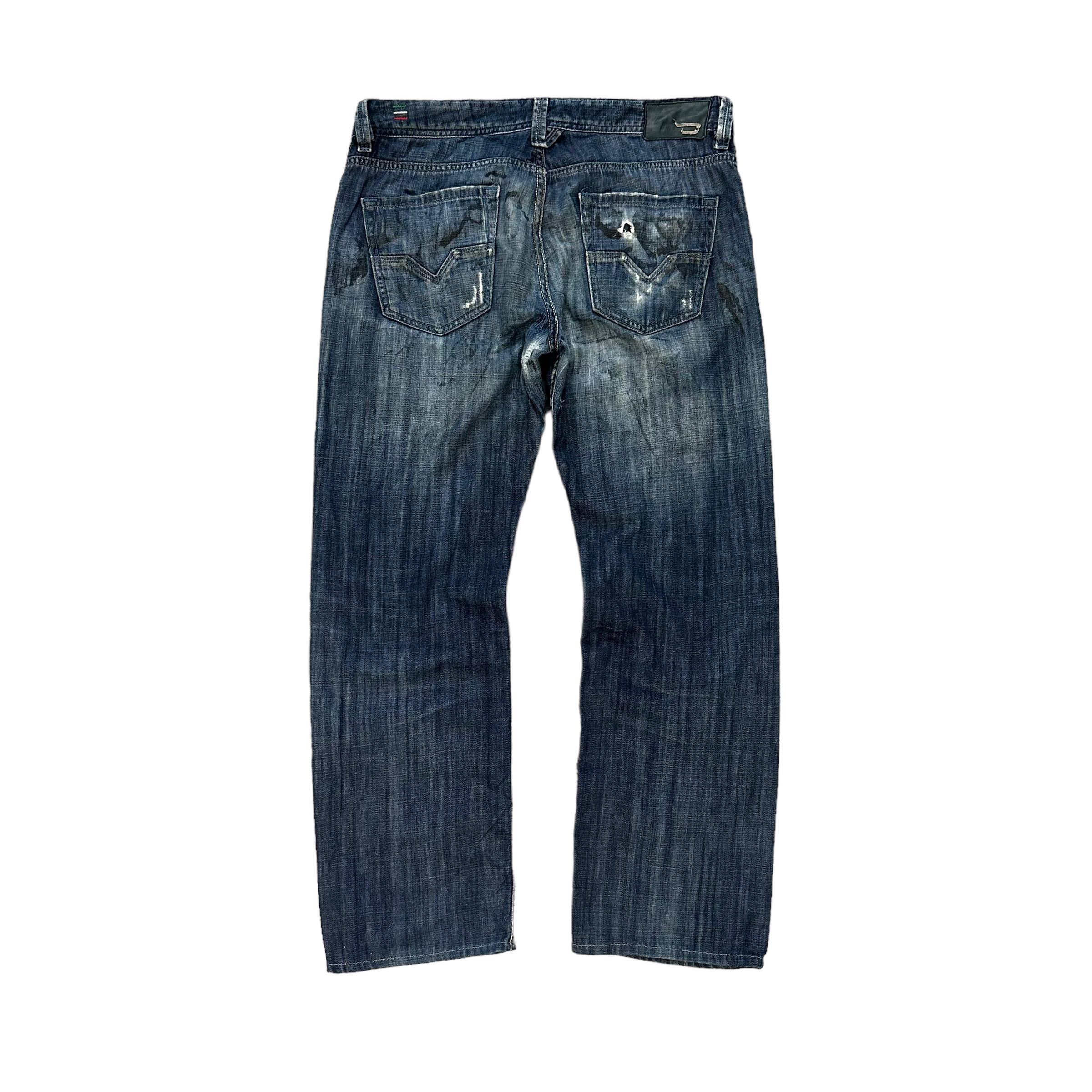 Diesel TRASHED🔥 DIESEL LARKEE FLY BUTTON DENIM PANTS #7618-158 Size US 35 - 13 Thumbnail