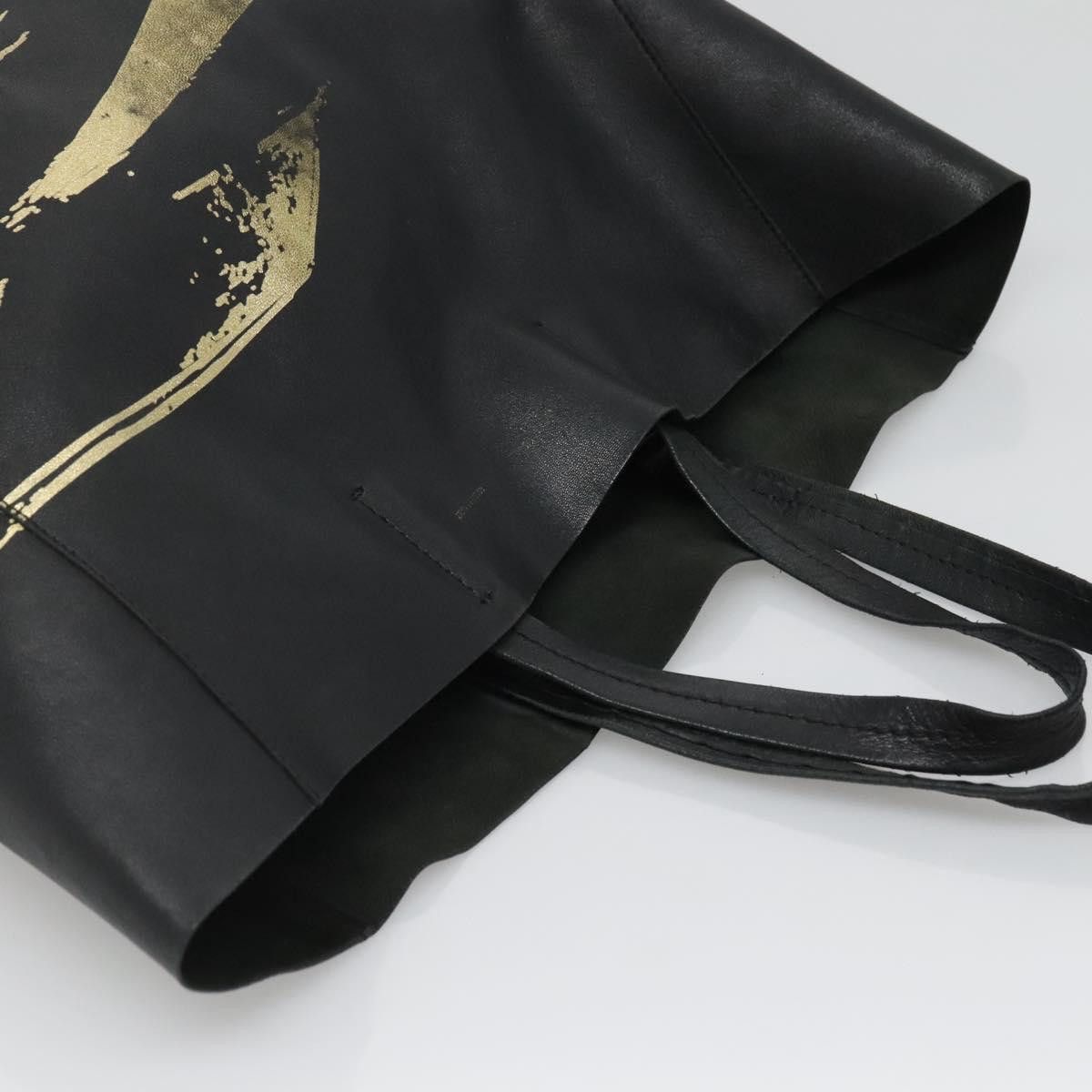 Celine CELINE Mustang Print Vertical Cabas Tote Bag Leather Black Size ONE SIZE - 6 Thumbnail