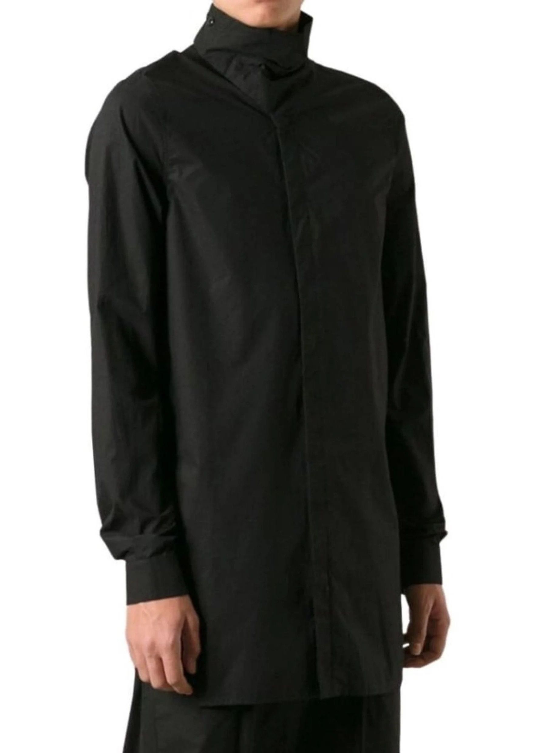 image of Rick Owens F/w16 Mastadon Funnel Neck Shirt in Black, Men's (Size Small)