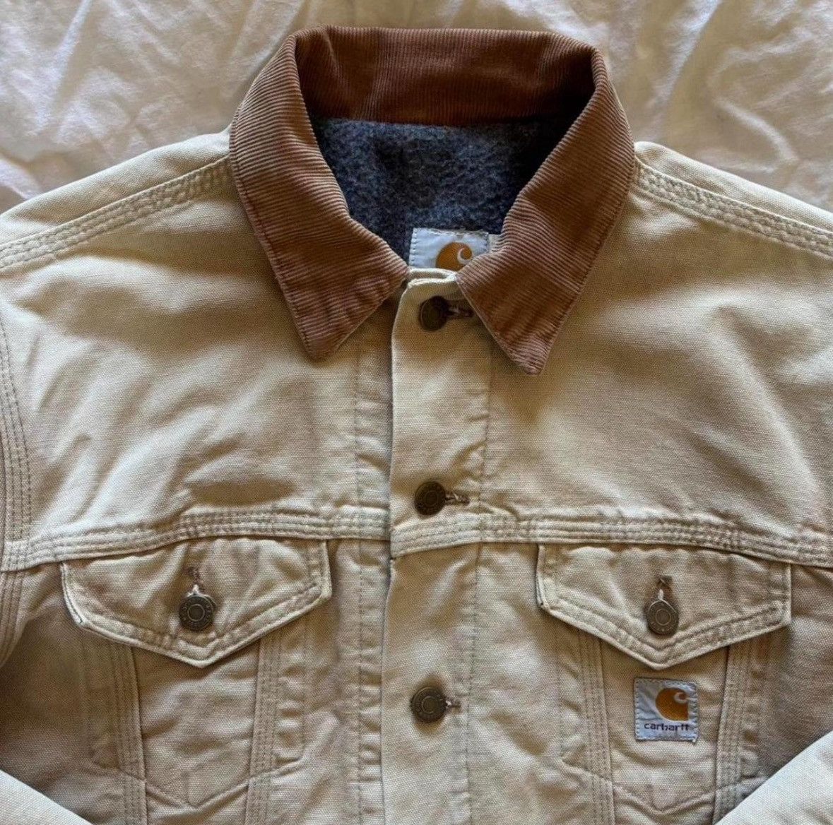 Carhartt Vintage 1990s Carharrt trucker fitted Jacket Size US S / EU 44-46 / 1 - 6 Thumbnail