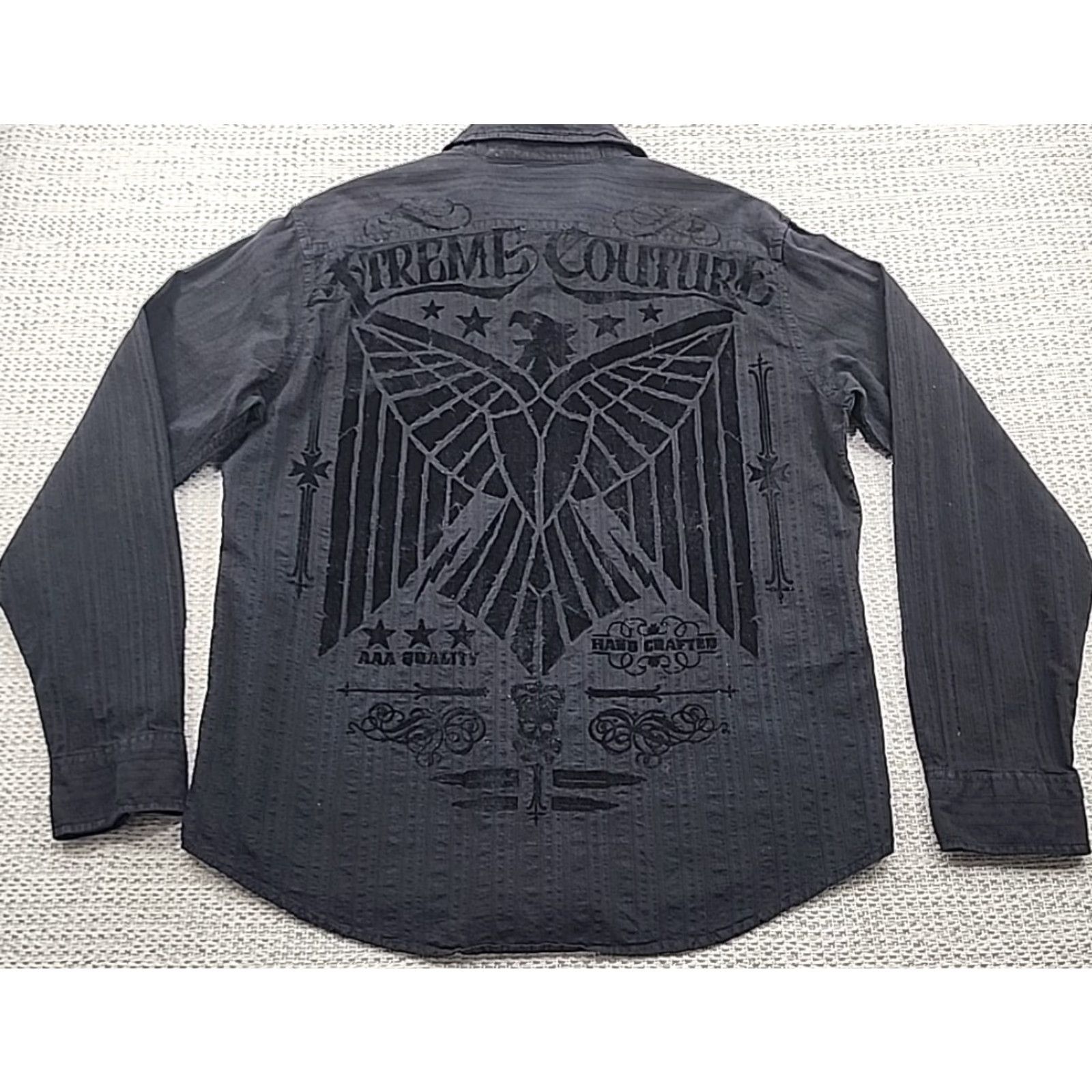 Vintage Xtreme Couture Shirt Mens XL Long Sleeve Embossed Wings Graphic Size US XL / EU 56 / 4 - 6 Thumbnail