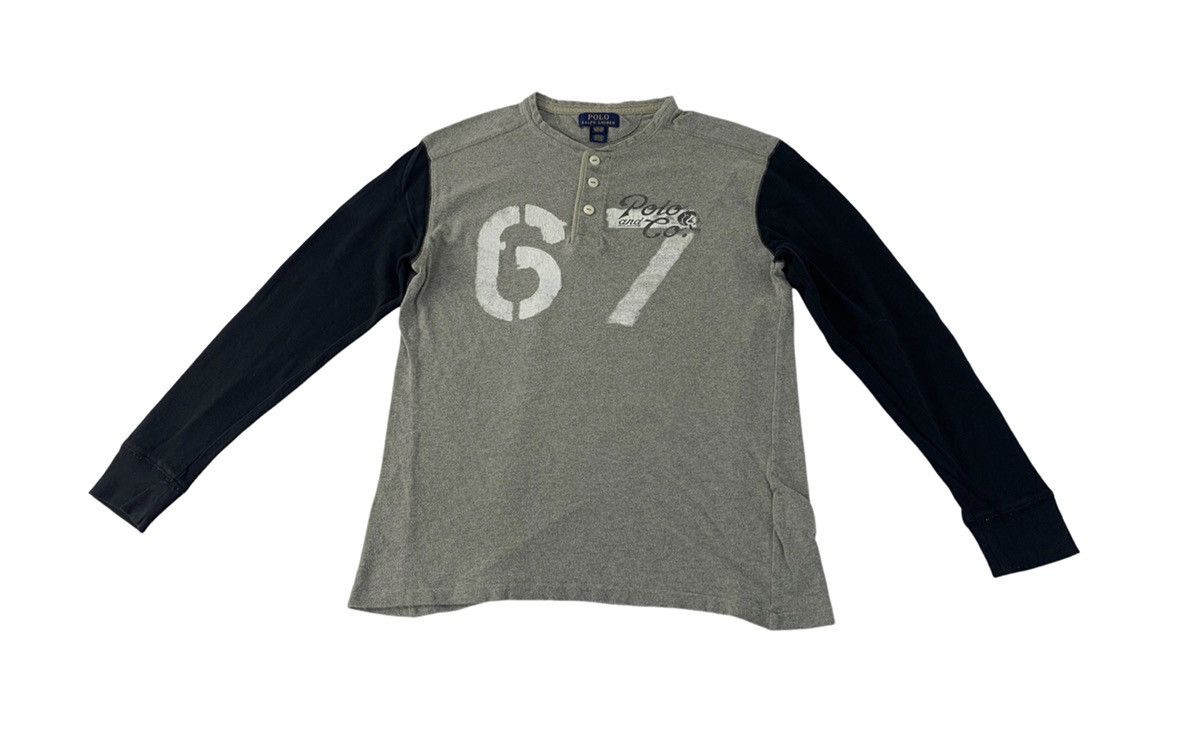Polo Ralph Lauren Polo Ralph Lauren No 67 Longsleeve Henley Neck Printed Tee Size S / US 4 / IT 40 - 1 Thumbnail