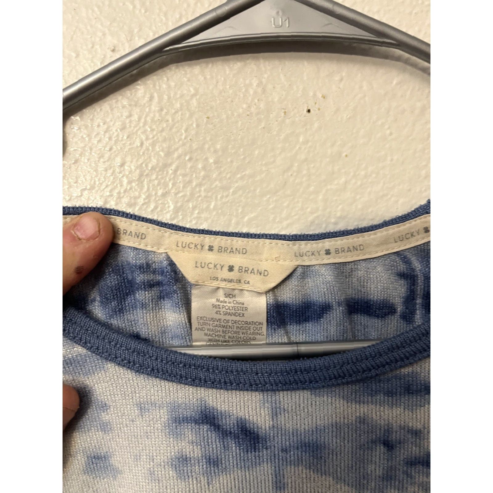 Lucky Brand Lucky Brand Sleep Shirt Small Blue White Tie Dye Long Sleeve Lounge Womens S/S Size S / US 4 / IT 40 - 3 Thumbnail