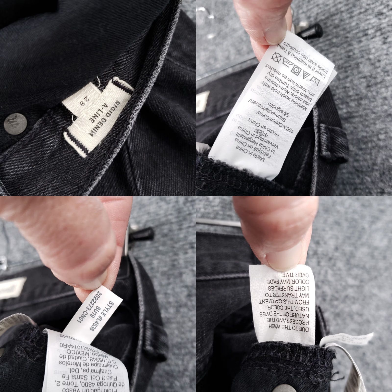 Madewell Madewell Skirt Womens 28 Black Rigid Denim A Line Mini Lunar Wash Button Front Size 28" / US 6 / IT 42 - 8 Thumbnail