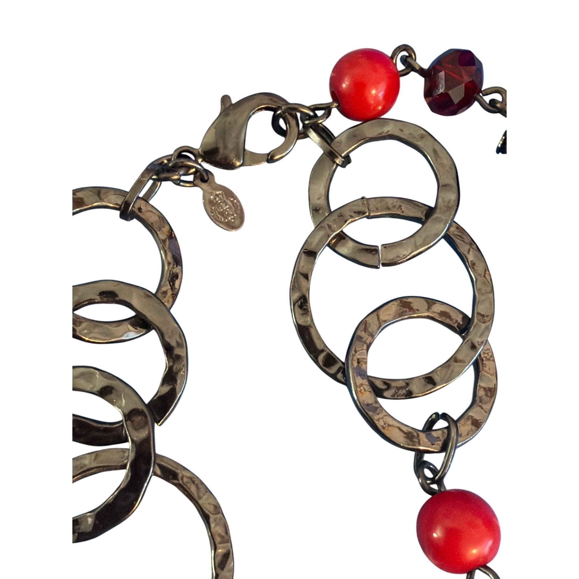 Other Premier Designs Very Berry Long Necklace Gunmetal Red Glass Size ONE SIZE - 4 Thumbnail