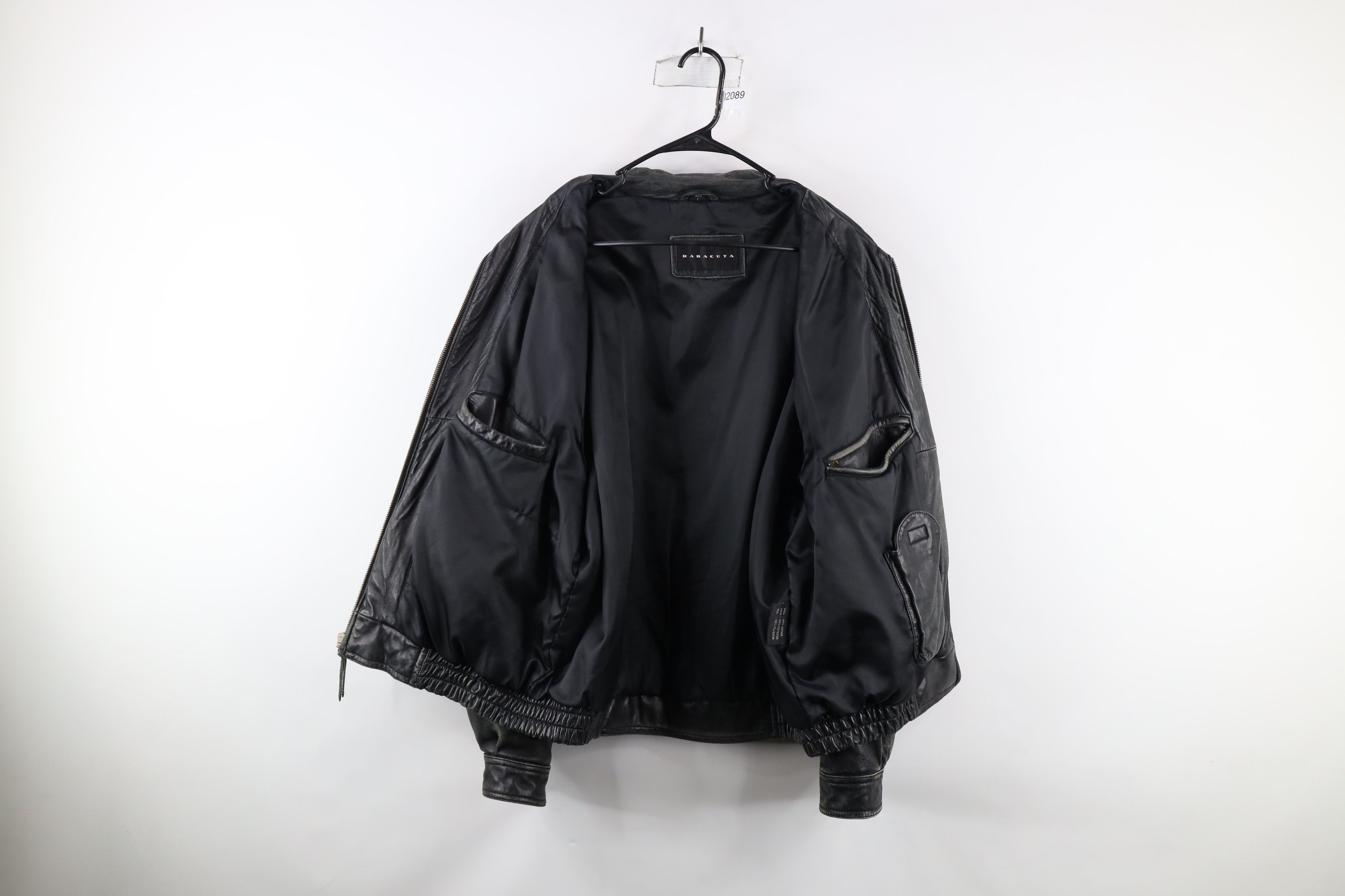 Vintage Vintage 90s Streetwear Leather Flight Bomber Jacket Black Size ONE SIZE - 9 Thumbnail