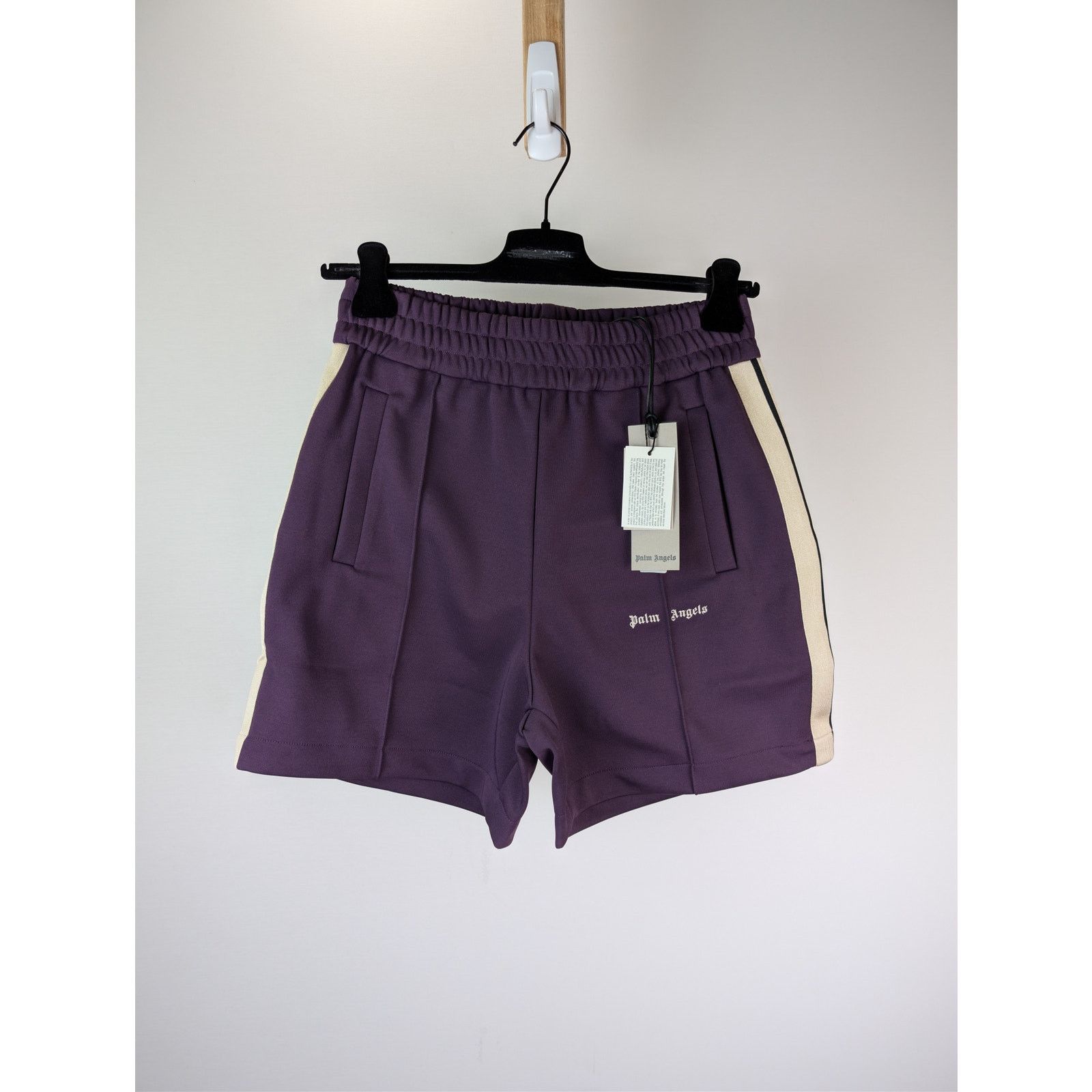 Palm Angels o1rshd1 Classic Logo Track Shorts in Dark Purple / Off-White Size US 32 / EU 48 - 2 Thumbnail