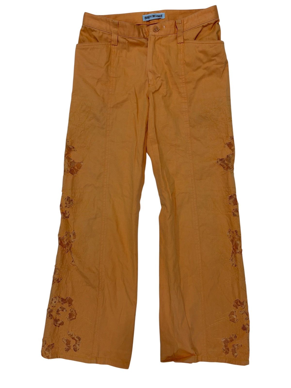 Issey Miyake 🔥 Issey Miyake Floral Distressed Embroidery Wide Leg Pants Size 27" / US 4 / IT 40 - 7 Thumbnail