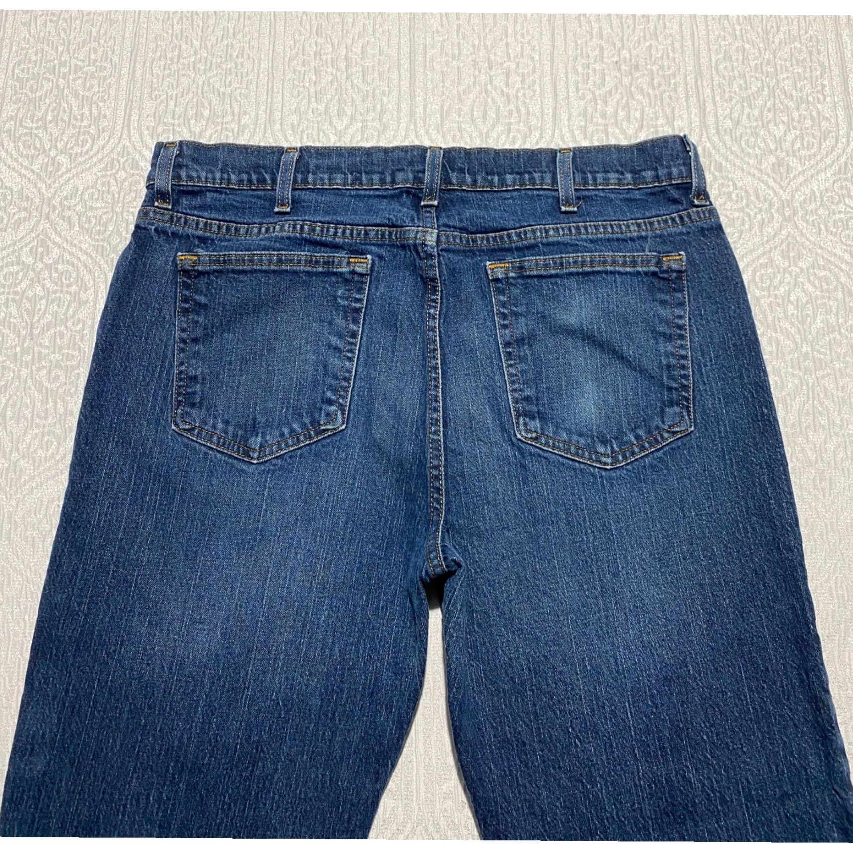 George GEORGE Jeans Mens Straight Leg Size 36x34 Dark Wash Denim Pants Blue 5-Pocket Comfort Stretch Regular Rise Mid 34 In Inseam Jeans Mens Size US 36 / EU 52 - 4 Thumbnail