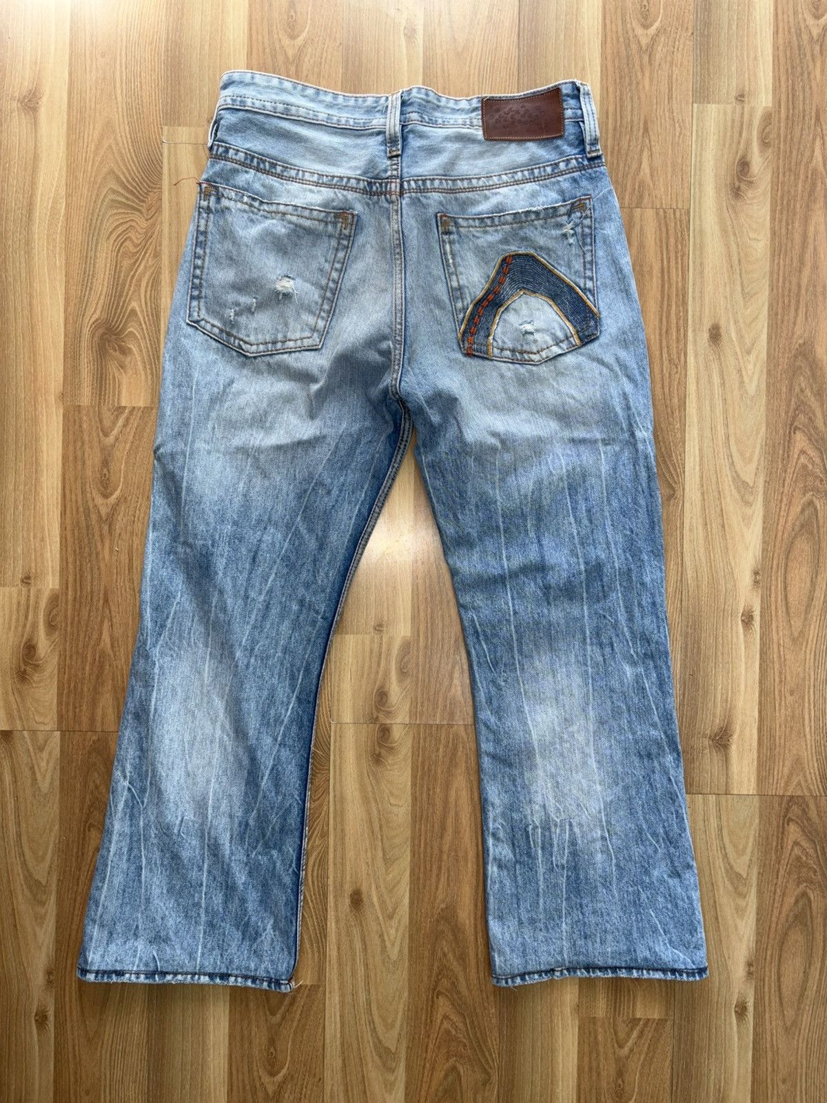 BUCKAROO VINTAGE Buckaroo Distressed Patchwork Flared Jeans | 32x27 Size US 32 / EU 48 - 2 Thumbnail