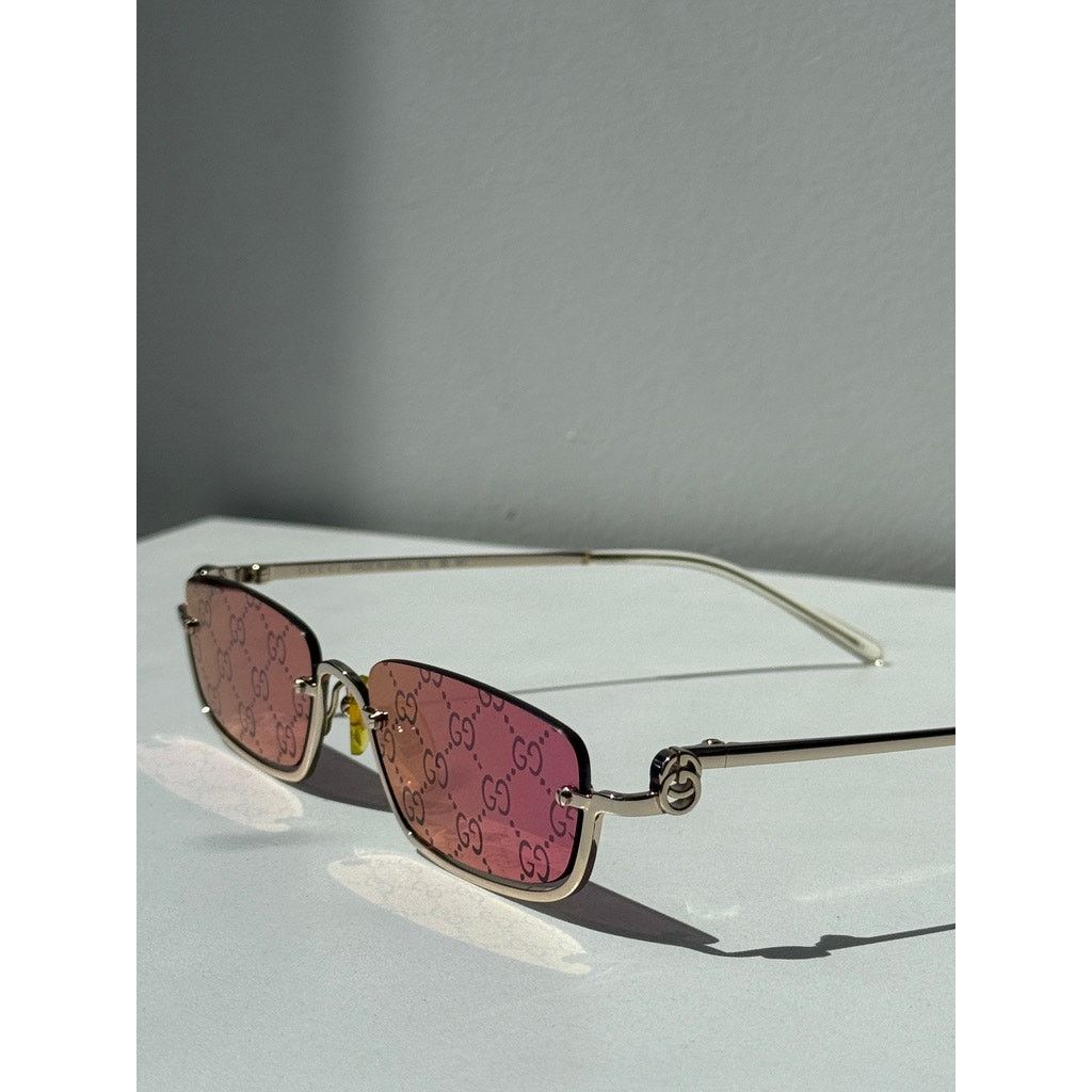 Gucci NEW Gucci GG1278S Half Rim Gold Mirror Lens Sunglasses $710 Size ONE SIZE - 8 Thumbnail