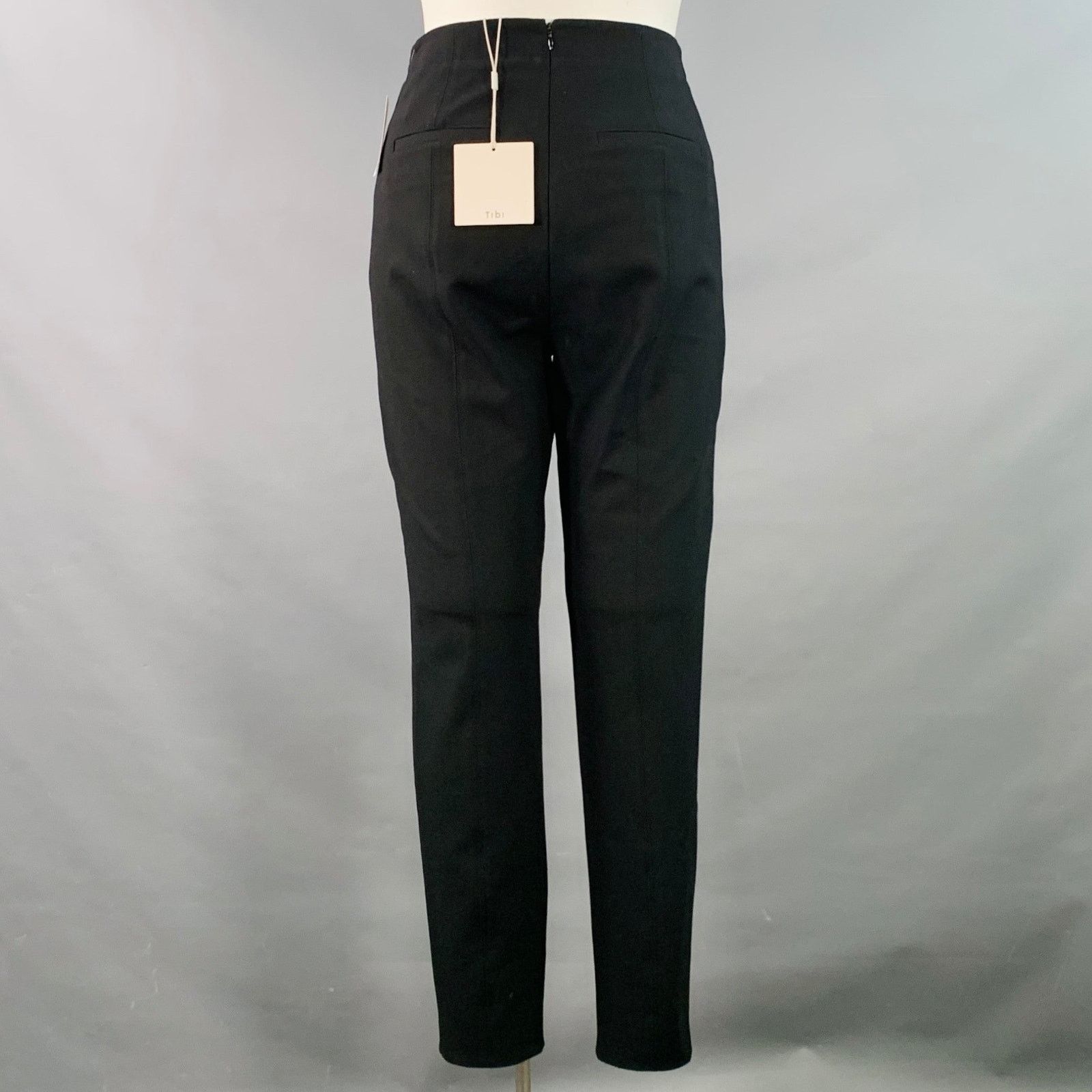 Tibi Black Polyester Blend Fitted Back Zipper Casual Pants Size 32" / US 10 / IT 46 - 2 Thumbnail