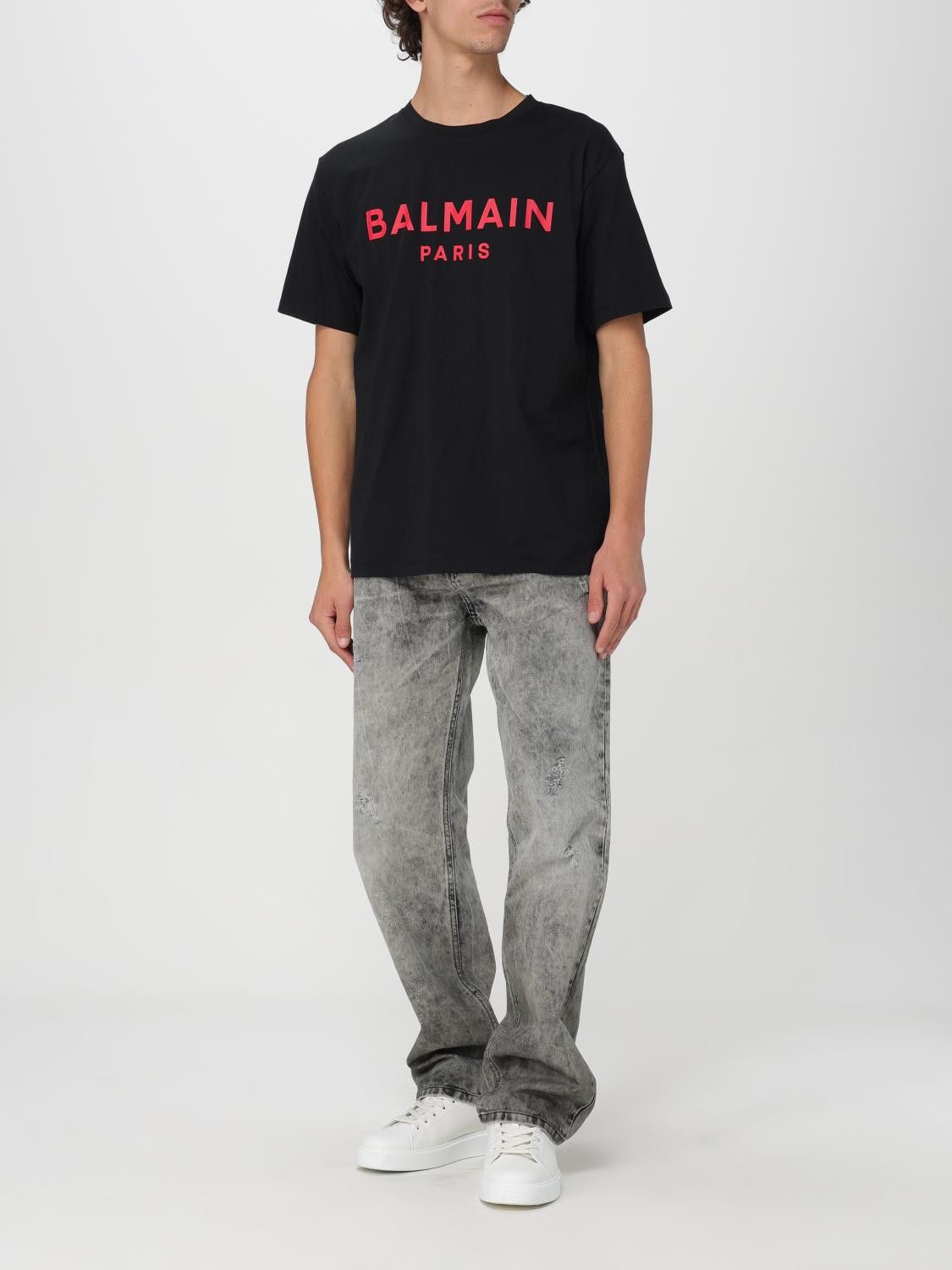 Balmain o1y0426 Logo Crewneck T-Shirt in Black Size US S / EU 44-46 / 1 - 2 Thumbnail