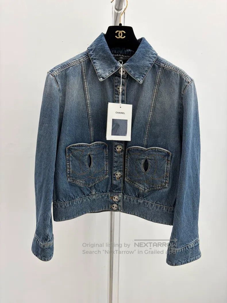 Chanel Chanel Love buckle double C pocket denim jacket Size S / US 4 / IT 40 - 1 Thumbnail