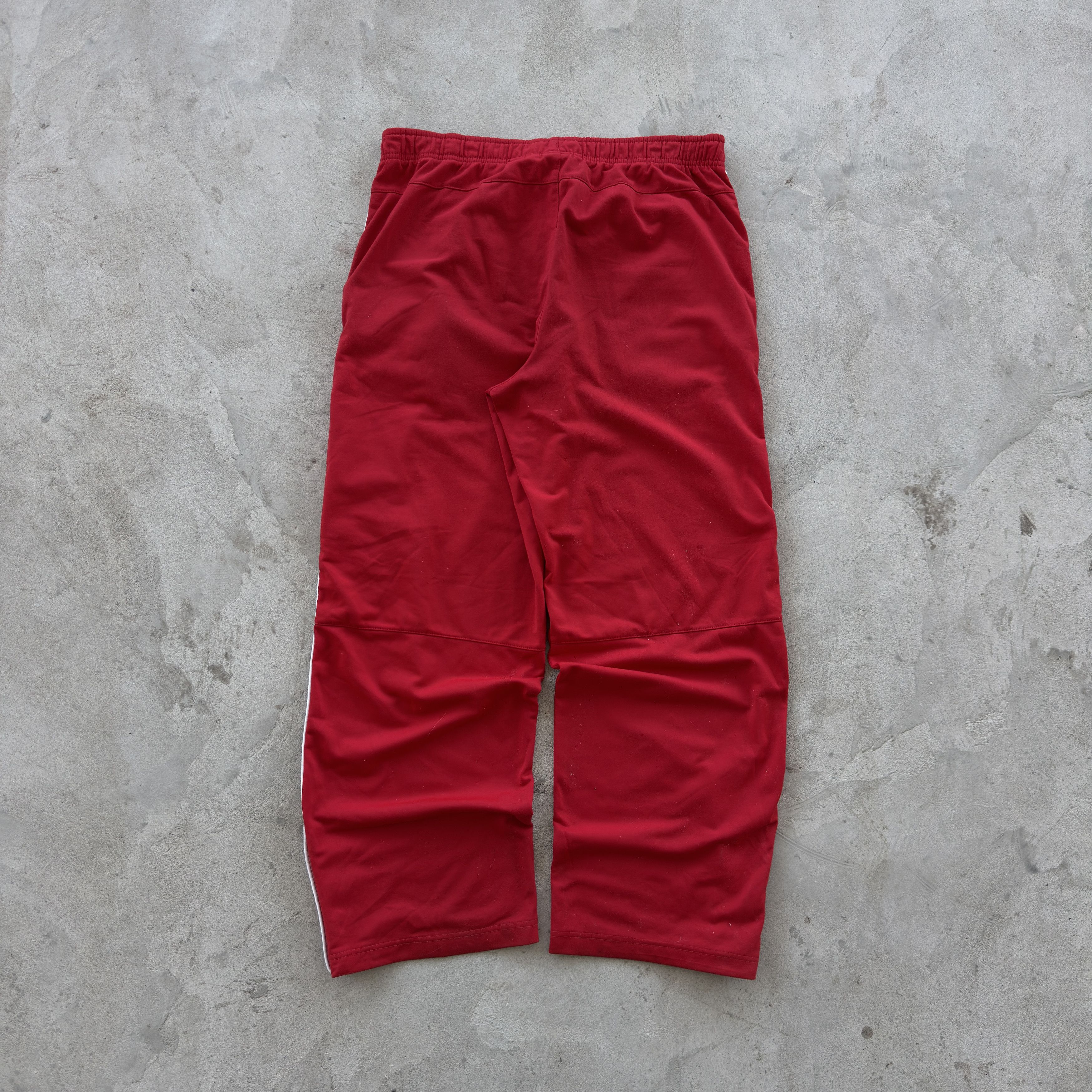 Nike Nike Red Wide Leg Track Pants White Side Stripe Mens Large Size US 32 / EU 48 - 2 Thumbnail
