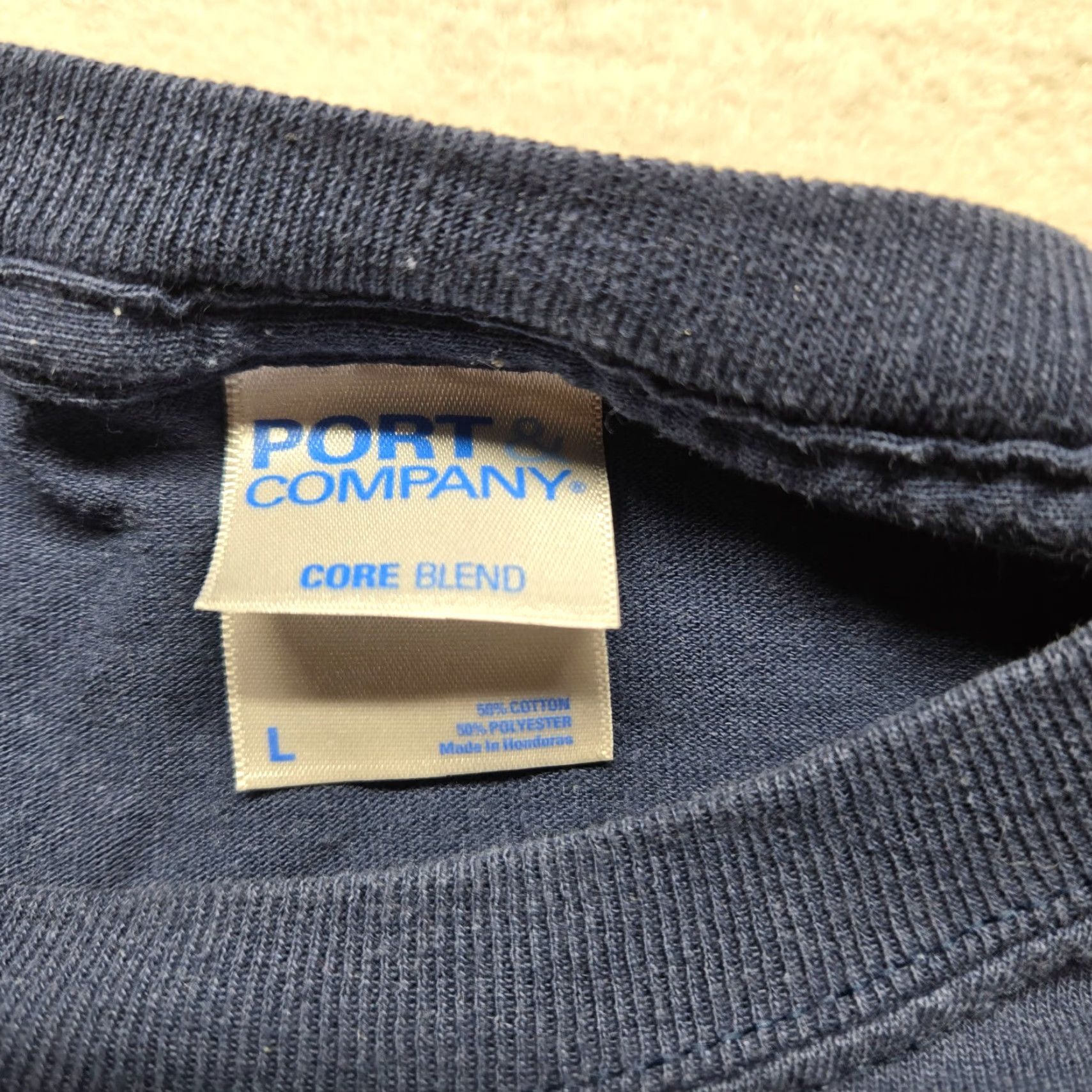 Vintage Atlantic Blu e Tee T-Shirt Short Sleeve Men L Blue Shirt USA 90s? Size US L / EU 52-54 / 3 - 4 Thumbnail
