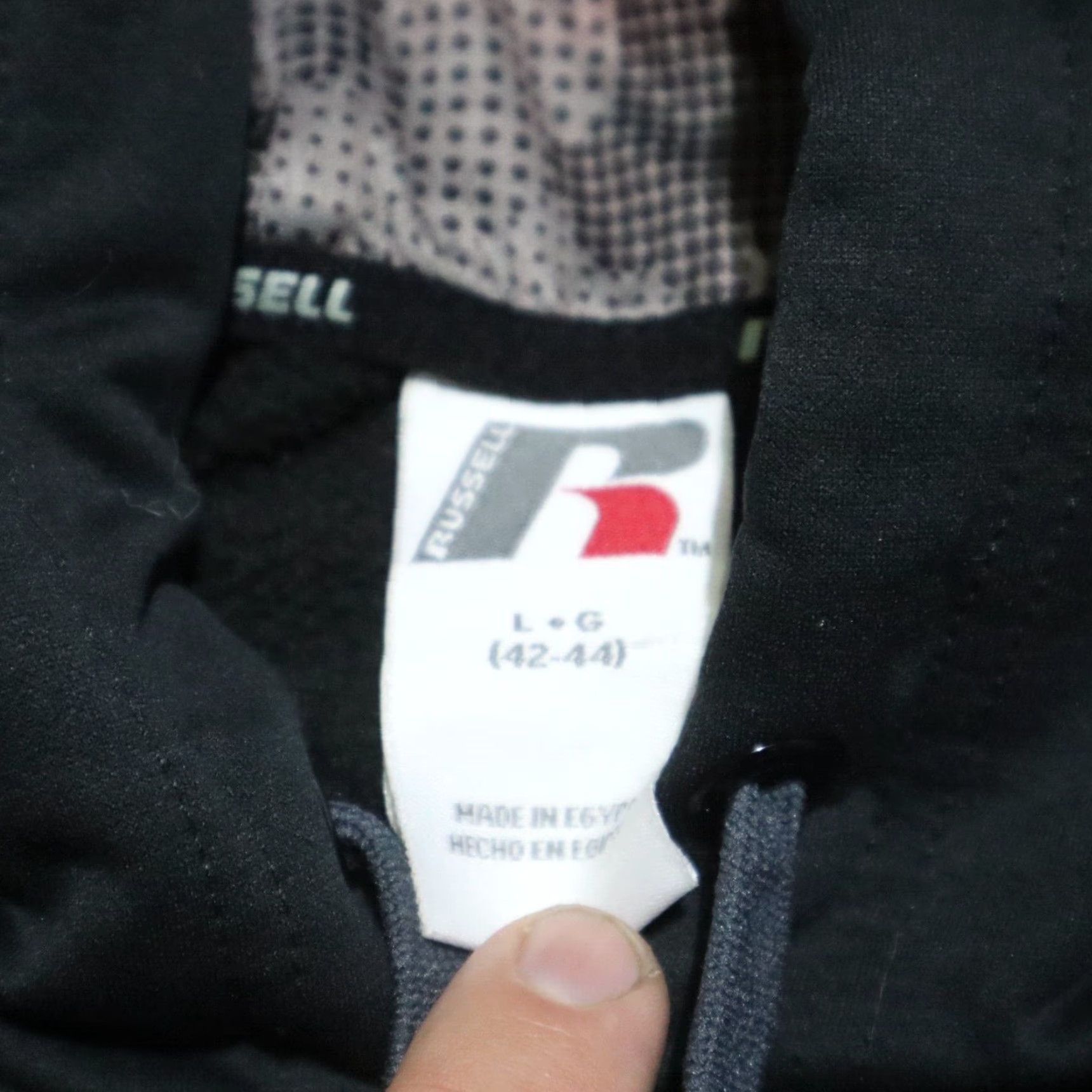 Logo 7 Russell Hoodie Full Zip Long Sleeve Black Logo Fleece Lined Sweater Mens L Large Size US L / EU 52-54 / 3 - 3 Thumbnail