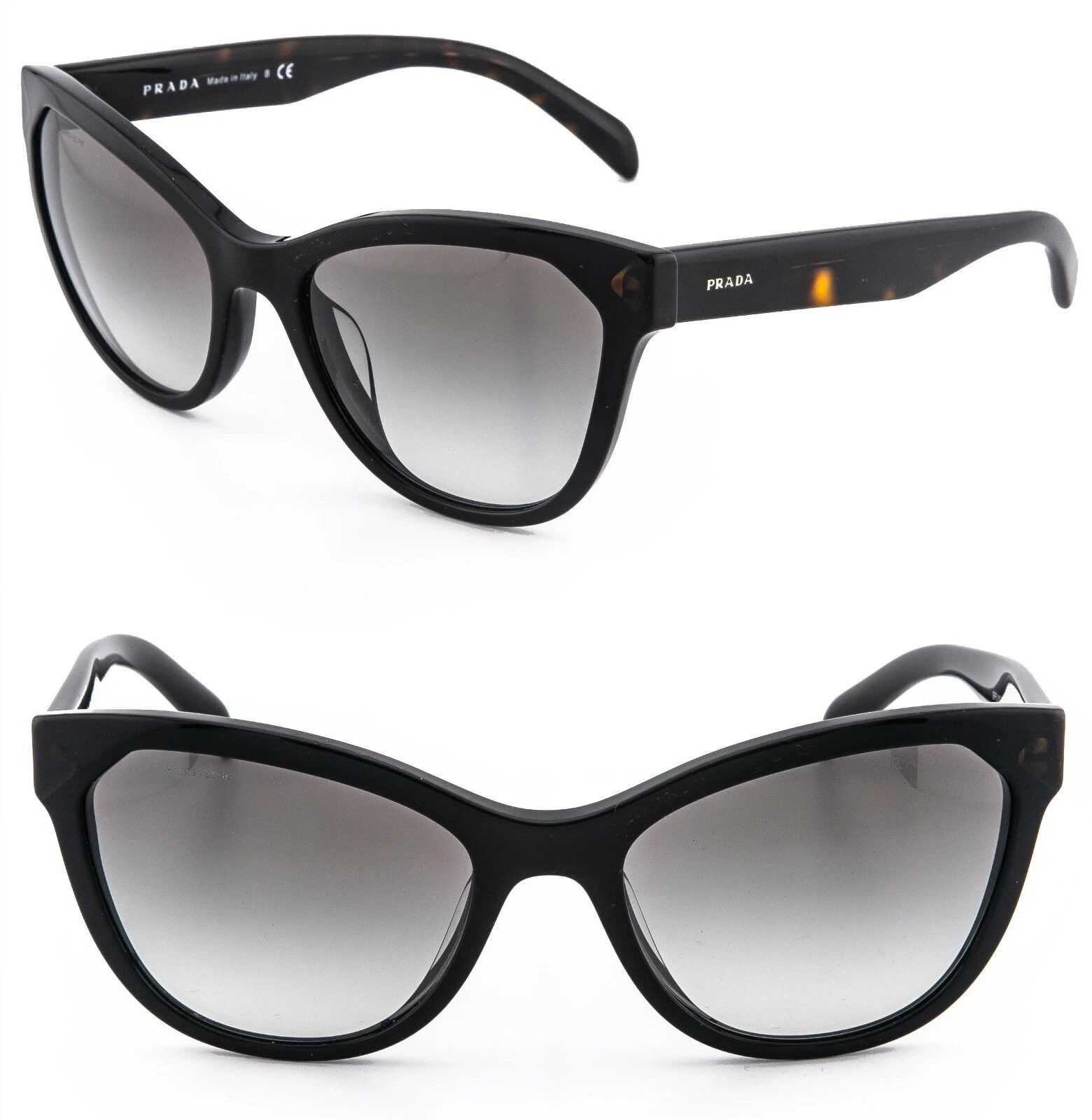 Prada PRADA PR21SS 21S Black Tortoise Brown Sunglasses Triangle Size ONE SIZE - 1 Thumbnail