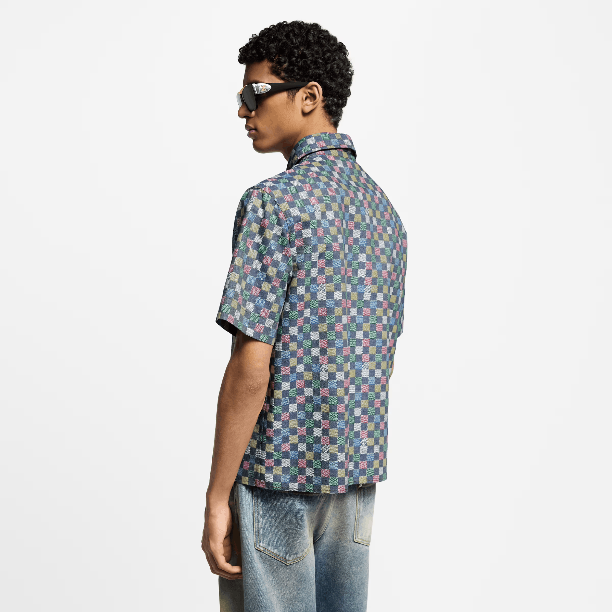 Damier Chambray Short-Sleeved Shirt