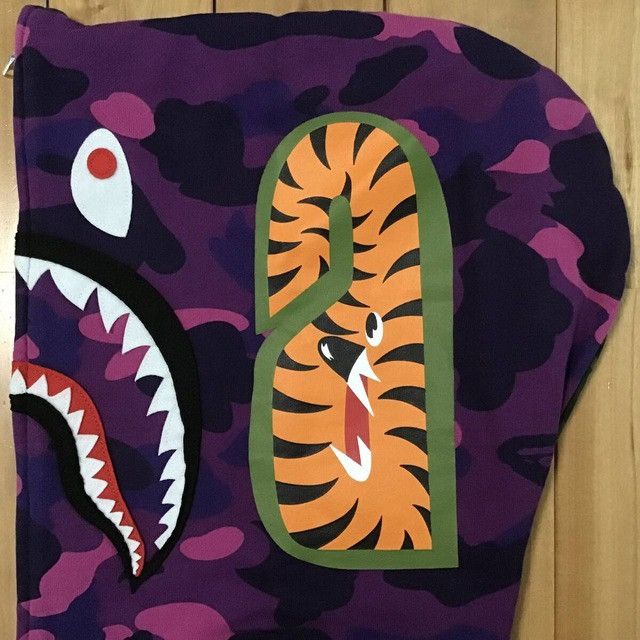 Bape BAPE Shark full zip hoodie Purple camo x Green camo APE Size US M / EU 48-50 / 2 - 5 Thumbnail