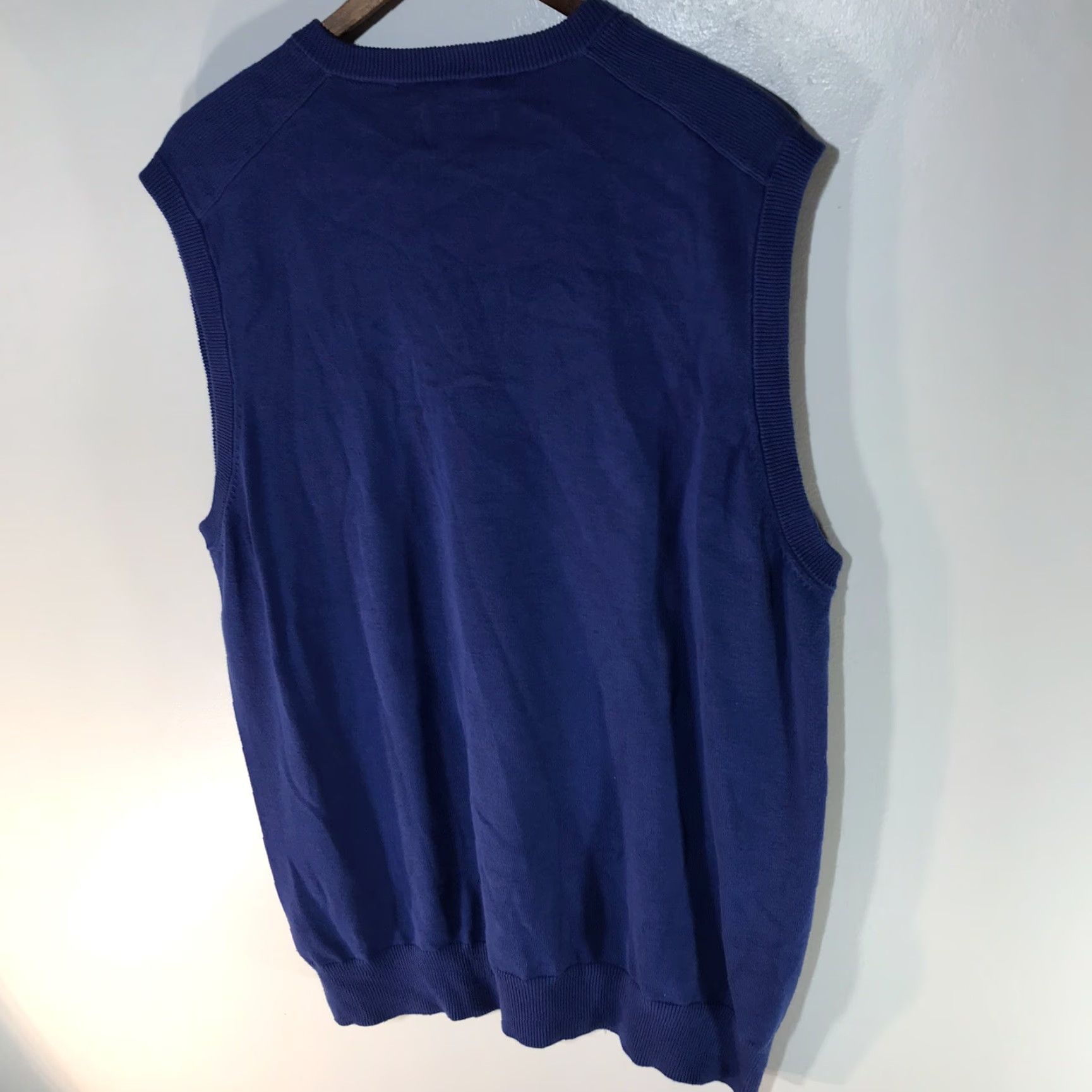 Chaps Chaps Men's Blue Cotton Sweater Vest Sleeveless V-Neck Regular Fit Fall Winter 100% Cotton Size US L / EU 52-54 / 3 - 4 Thumbnail