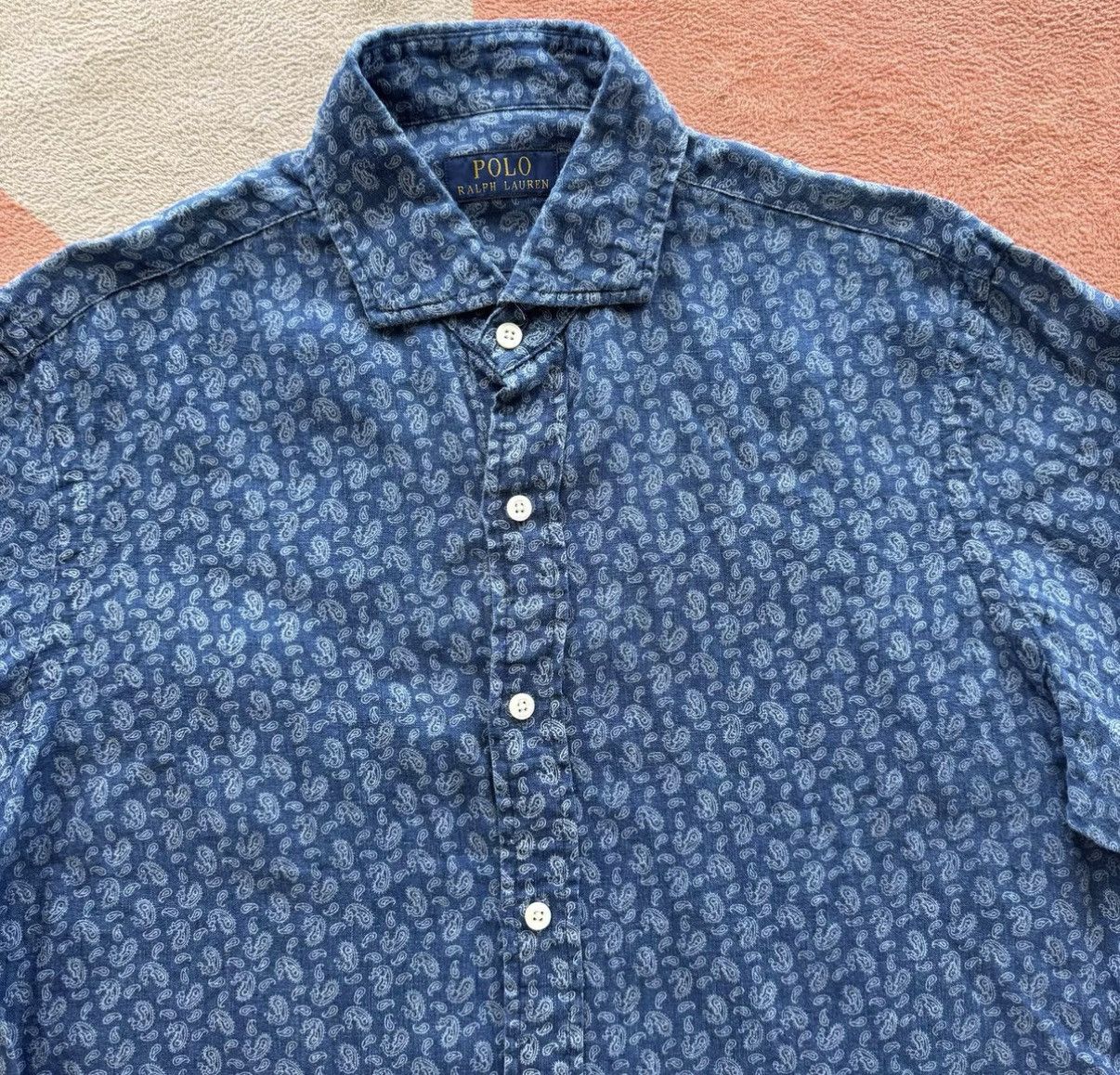 Polo Ralph Lauren Ralph Lauren Polo RL Indigo Linen Shirt K22 Size US M / EU 48-50 / 2 - 3 Thumbnail