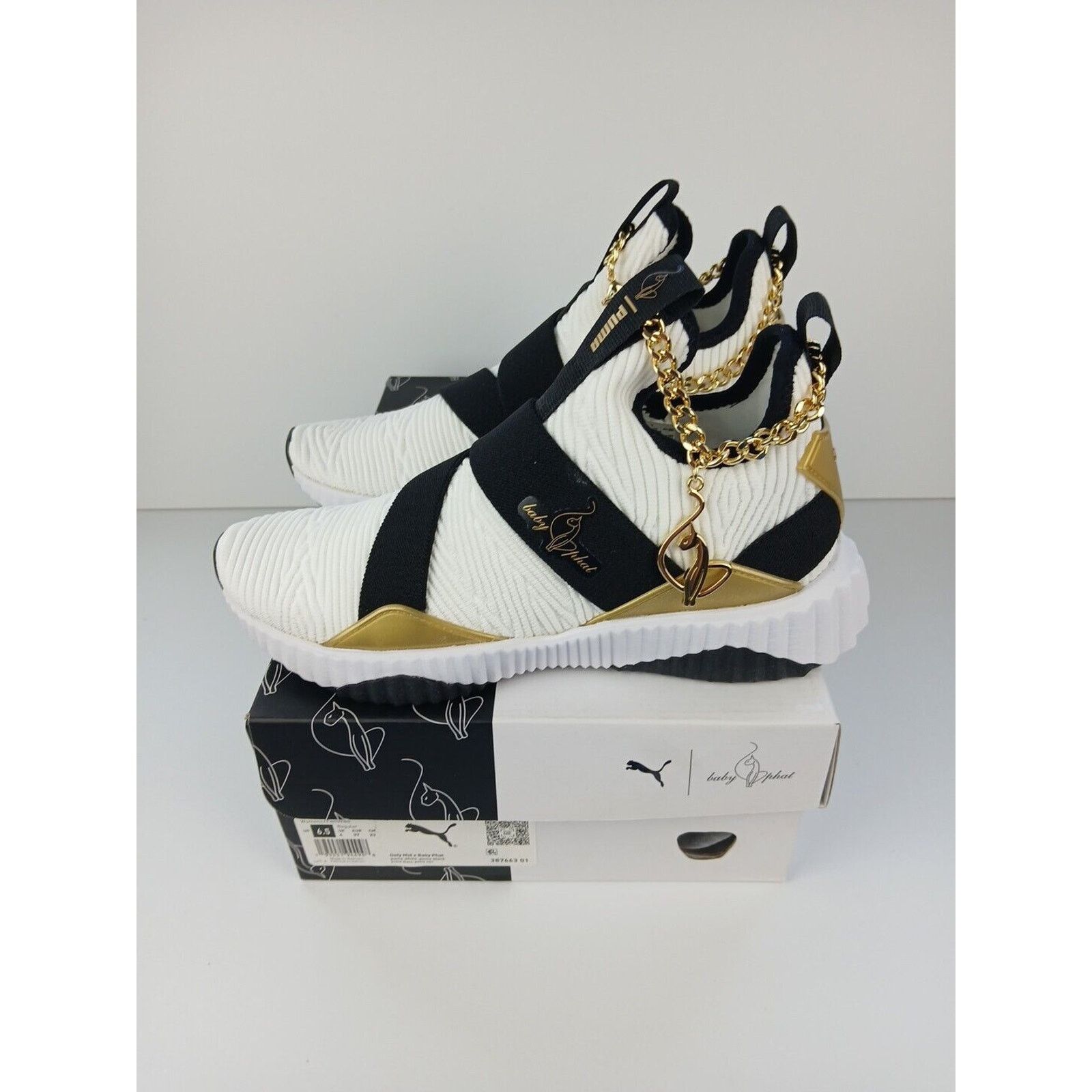 Puma Puma Baby Phat X Defy Mid Women Sz 6.5 White/Blk Shoes Size US 6.5 / IT 36.5 - 4 Thumbnail