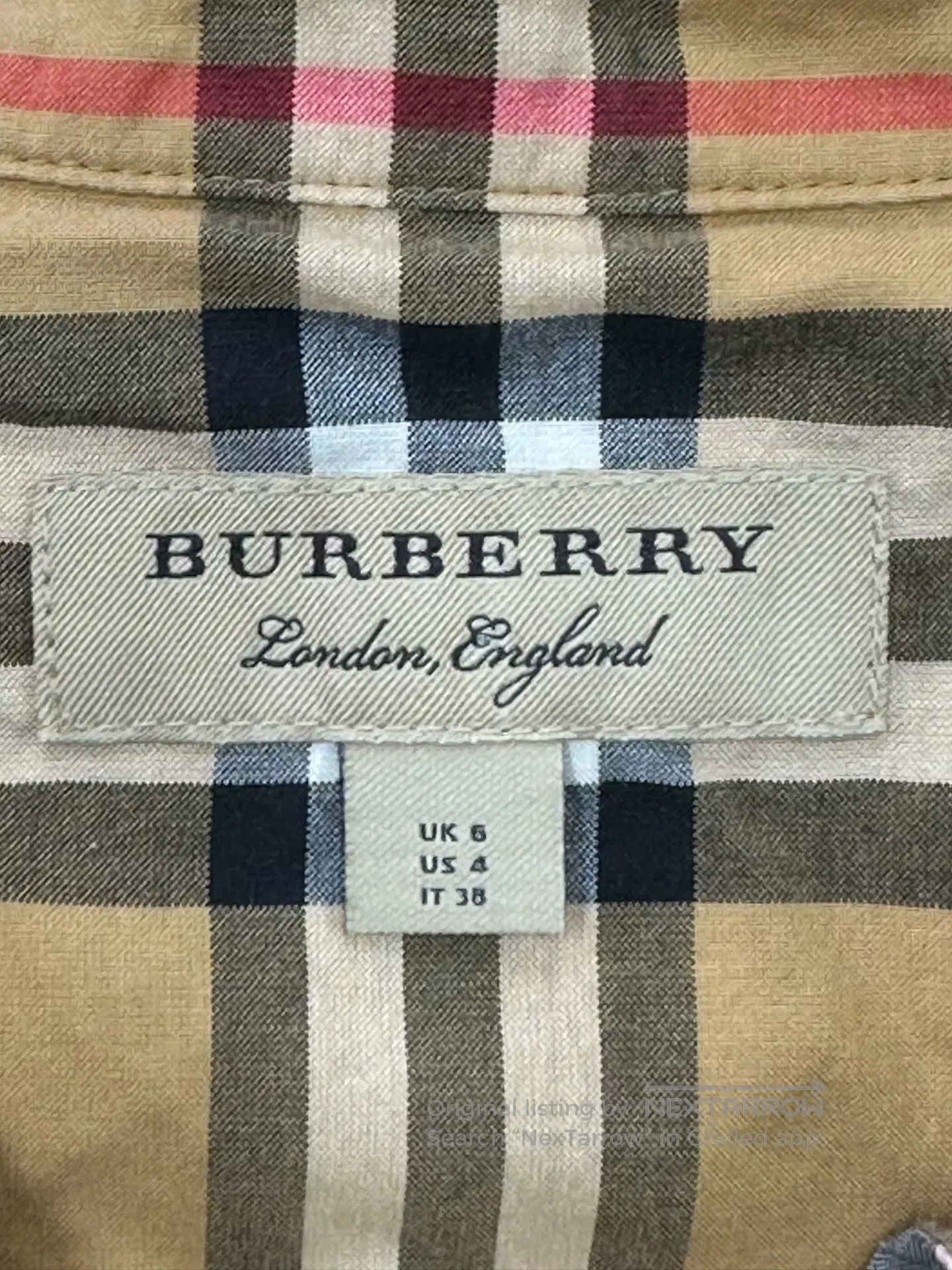 Burberry Burberry Khaki Classic Plaid Collarless Sleeveless Shirt| Size XS / US 0-2 / IT 36-38 - 3 Thumbnail