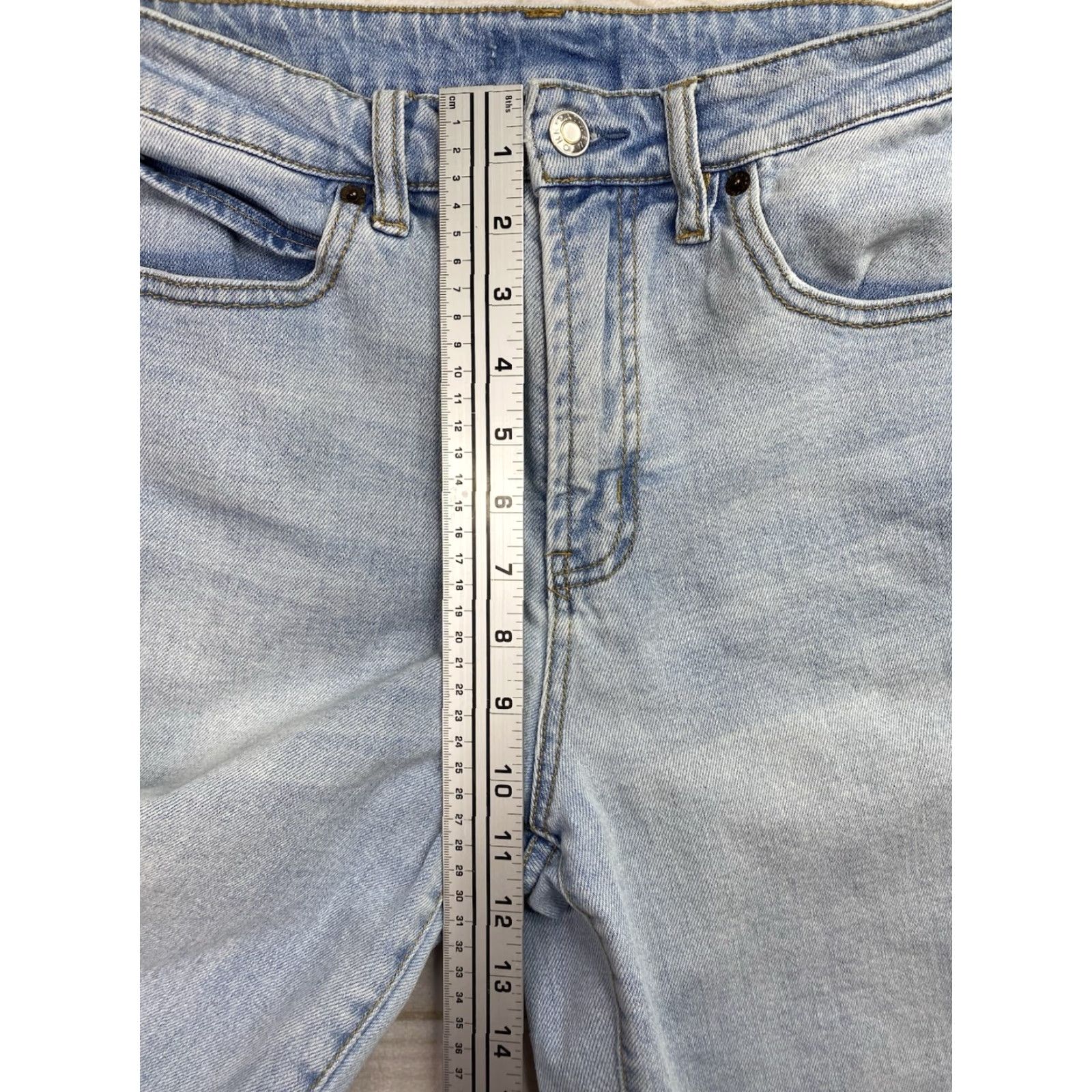Vintage OAT New York Jeans Womens 29 Light Wash Wide-Leg Crop High Rise 90s Bohemian City Blue Denim Stretch Size 29" - 4 Thumbnail