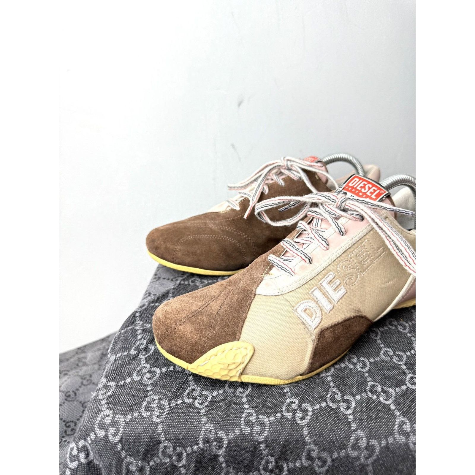 Diesel 💥Rare! Vintage Diesel Low Top Design Suede Sneakers Size US 8 / IT 38 - 2 Thumbnail